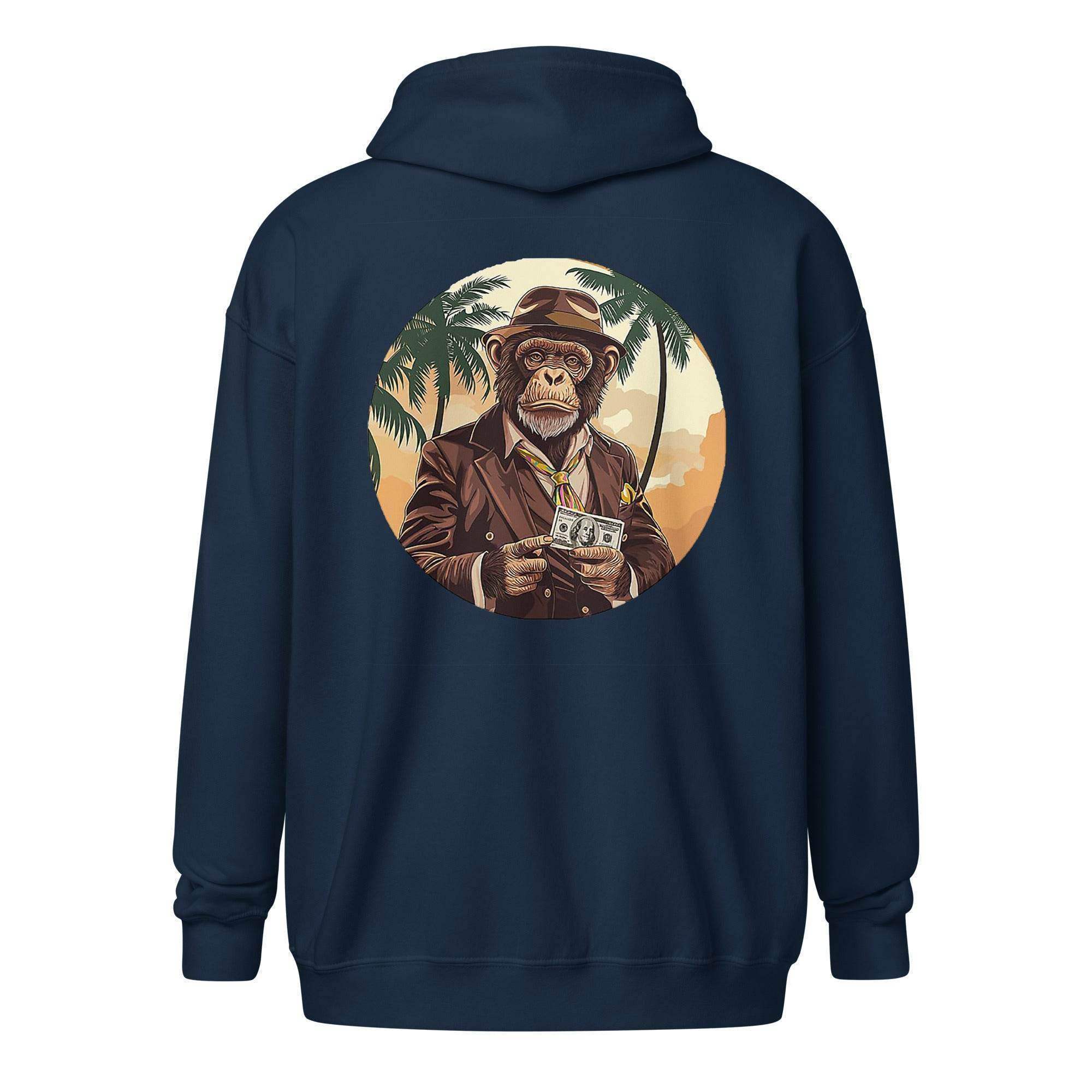 Ape Investor Zip Up Hoodie - InvestmenTees