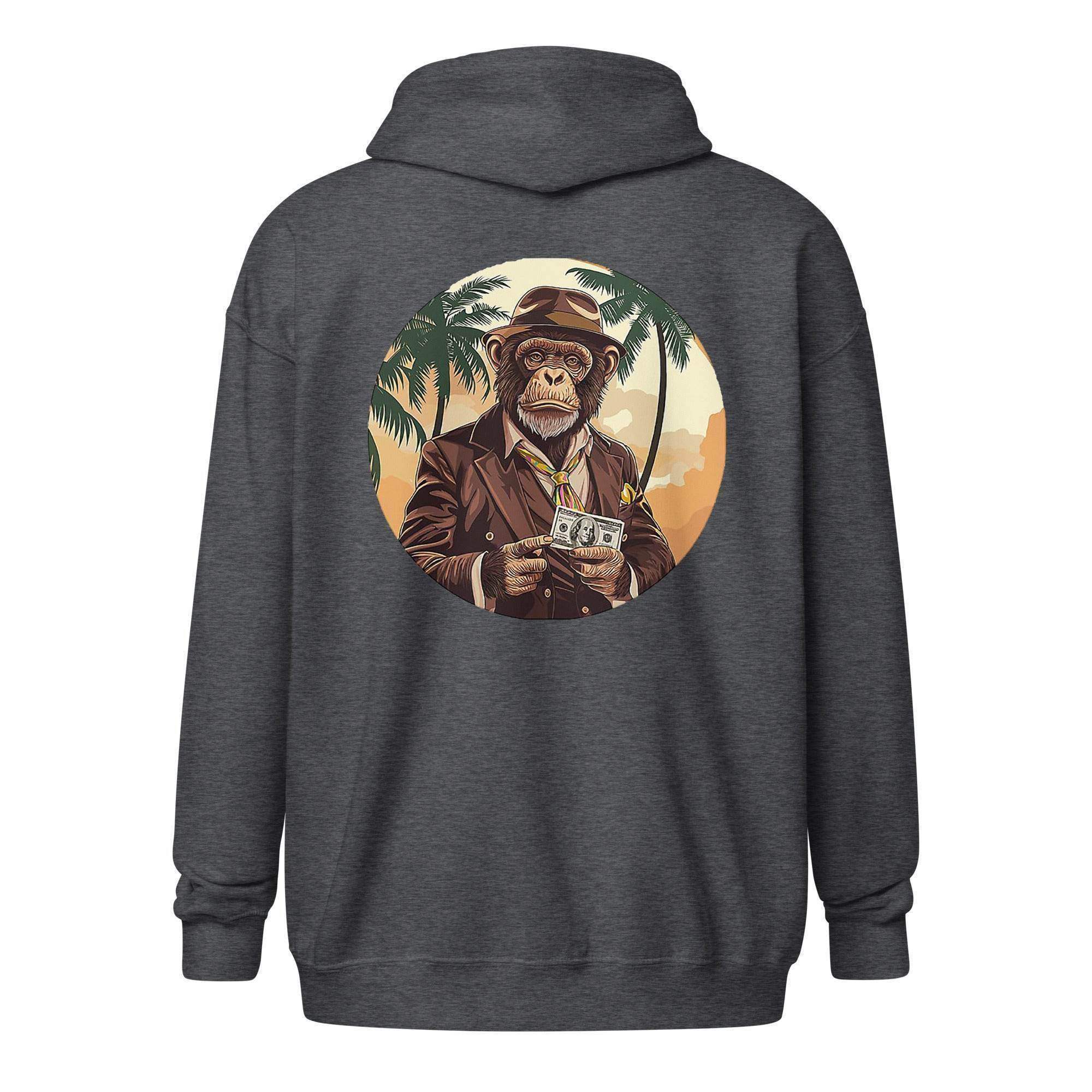 Ape Investor Zip Up Hoodie - InvestmenTees