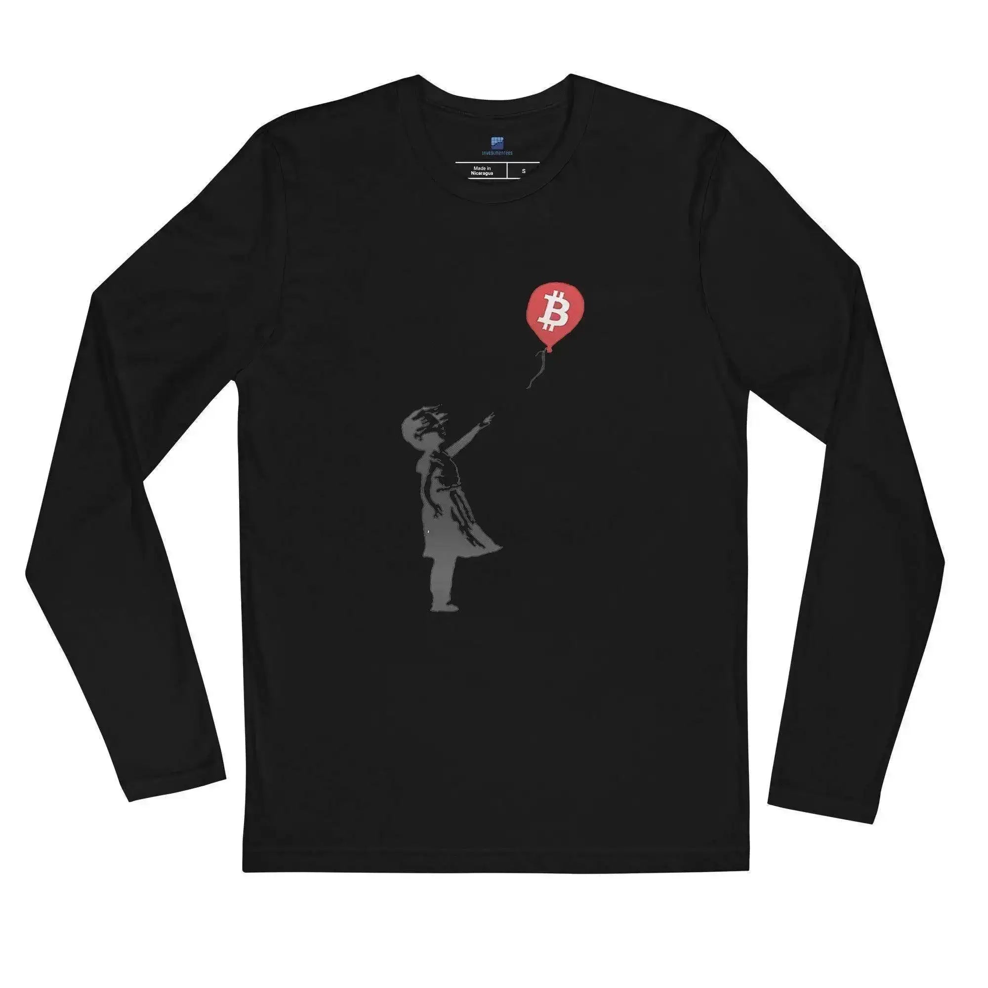 Bitcoin Balloon Girl Long Sleeve T-Shirt - InvestmenTees