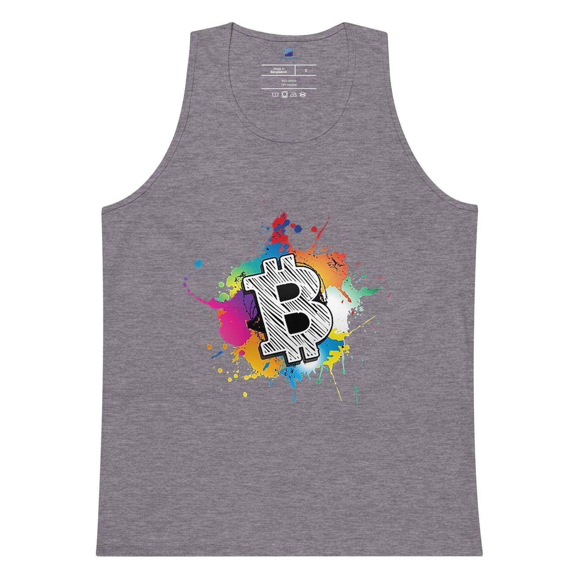 Bitcoin Color Art Splash Tank Top - InvestmenTees