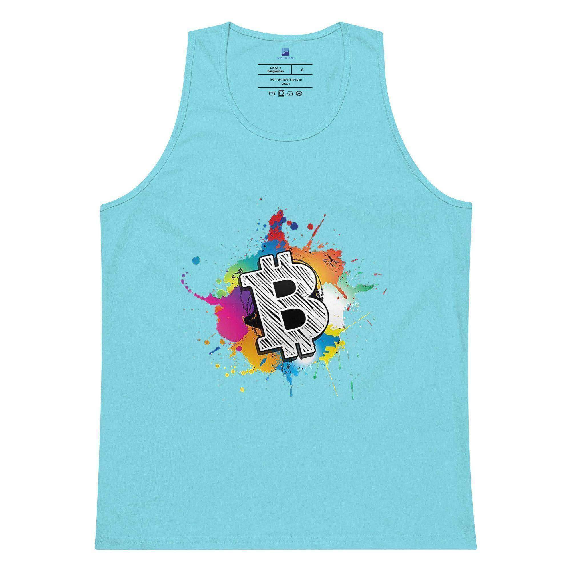 Bitcoin Color Art Splash Tank Top - InvestmenTees