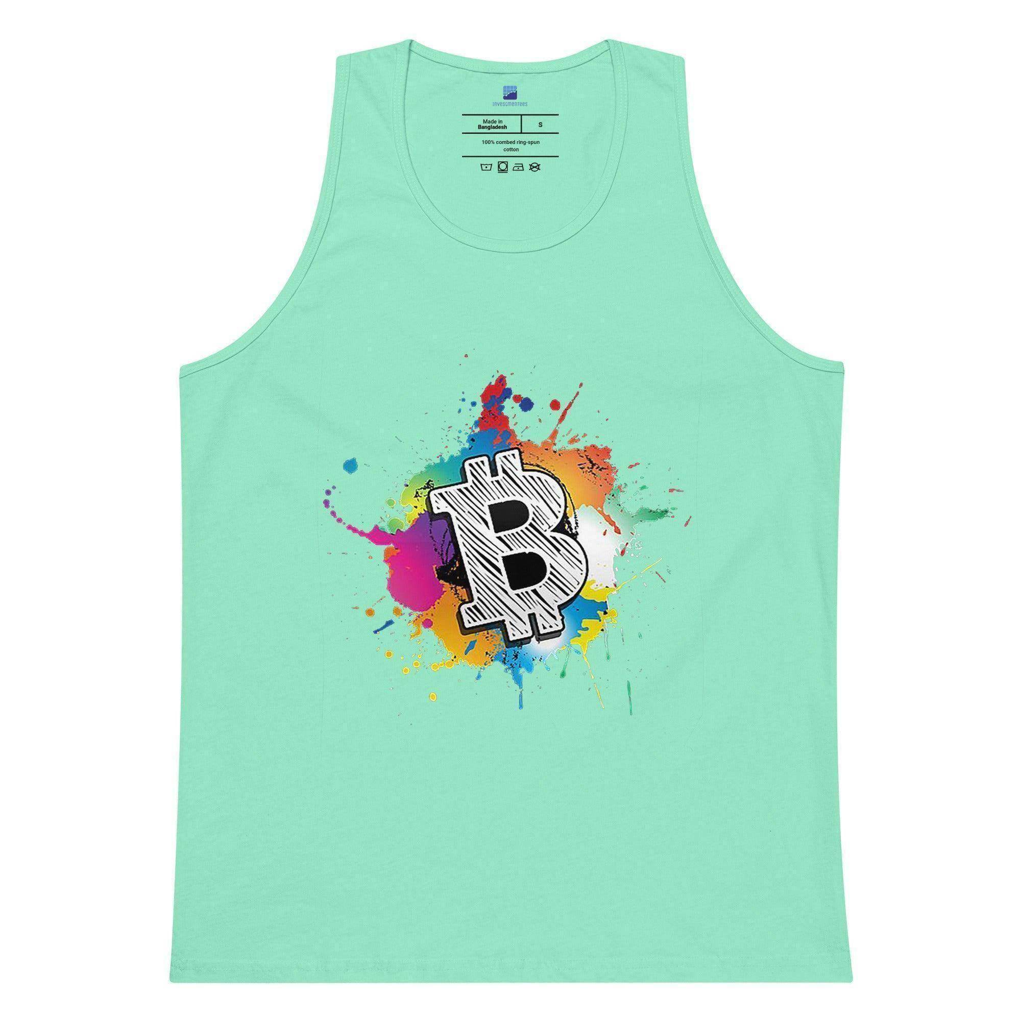 Bitcoin Color Art Splash Tank Top - InvestmenTees