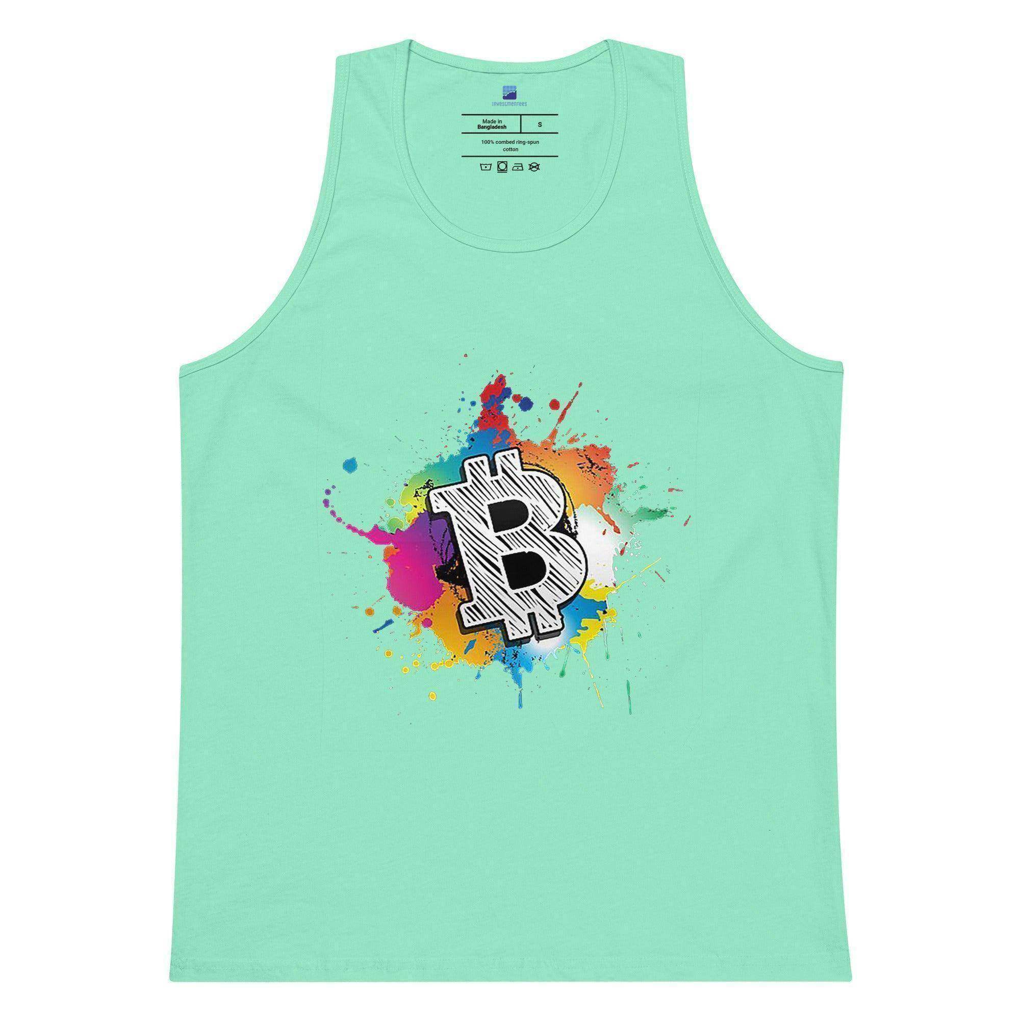 Bitcoin Color Art Splash Tank Top - InvestmenTees