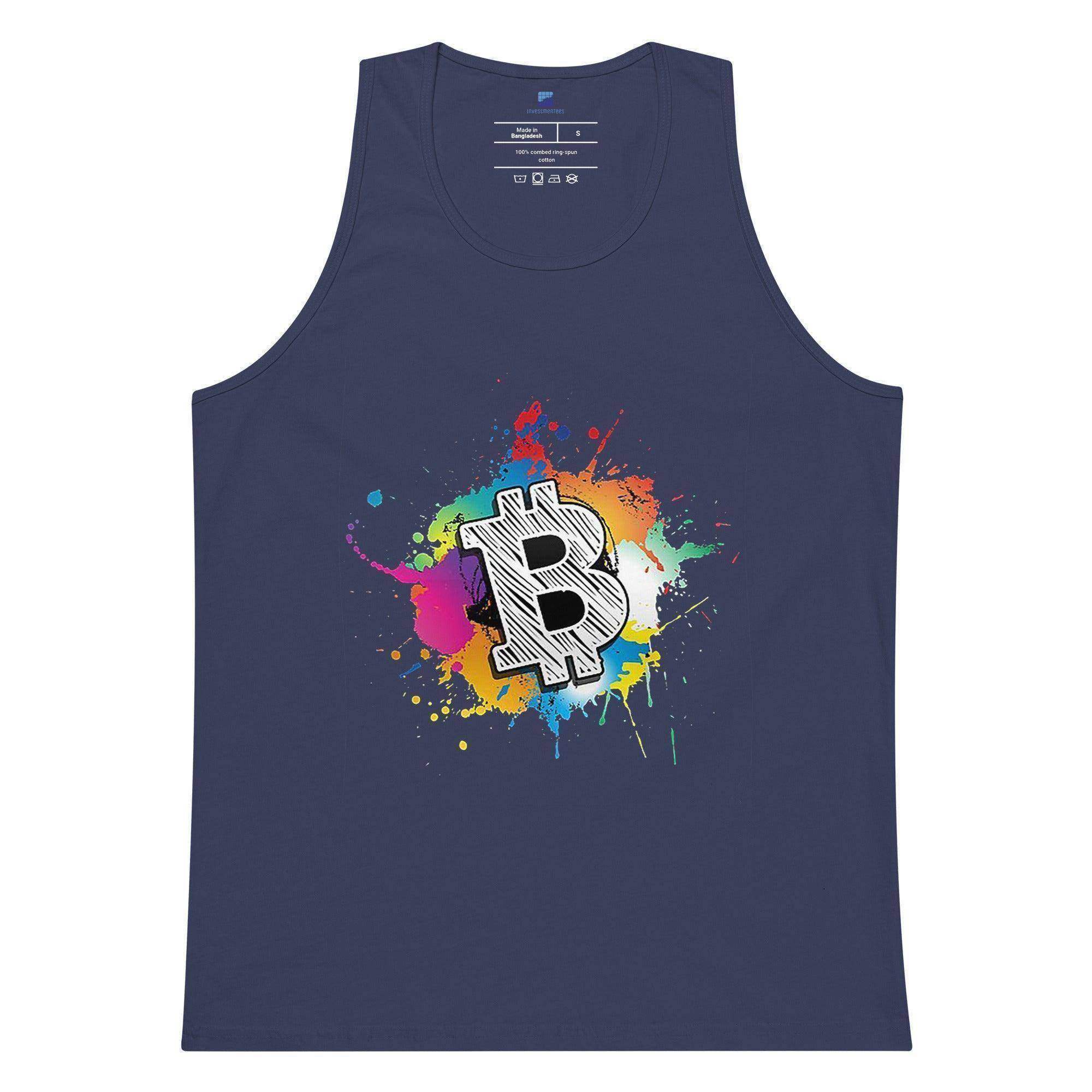 Bitcoin Color Art Splash Tank Top - InvestmenTees