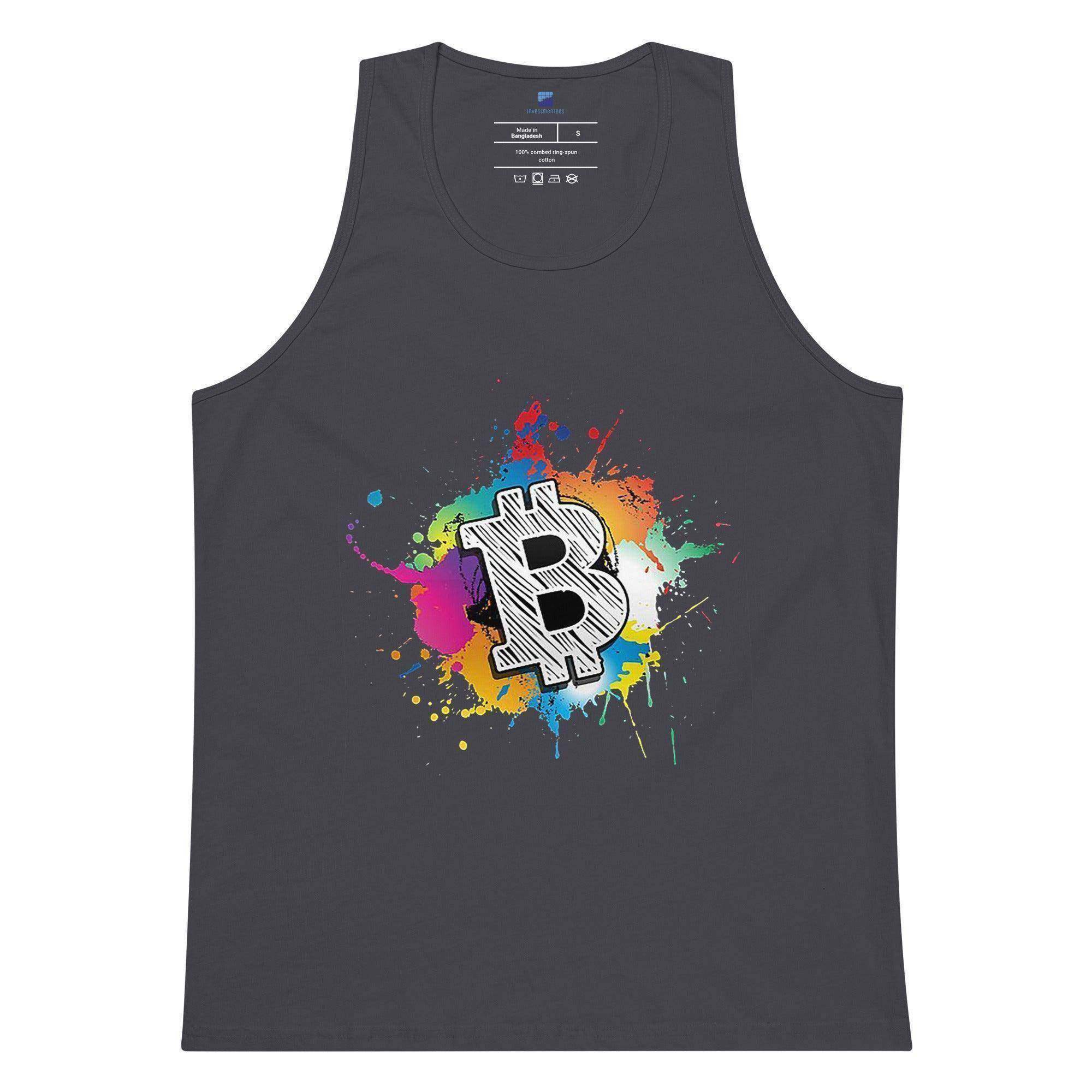 Bitcoin Color Art Splash Tank Top - InvestmenTees