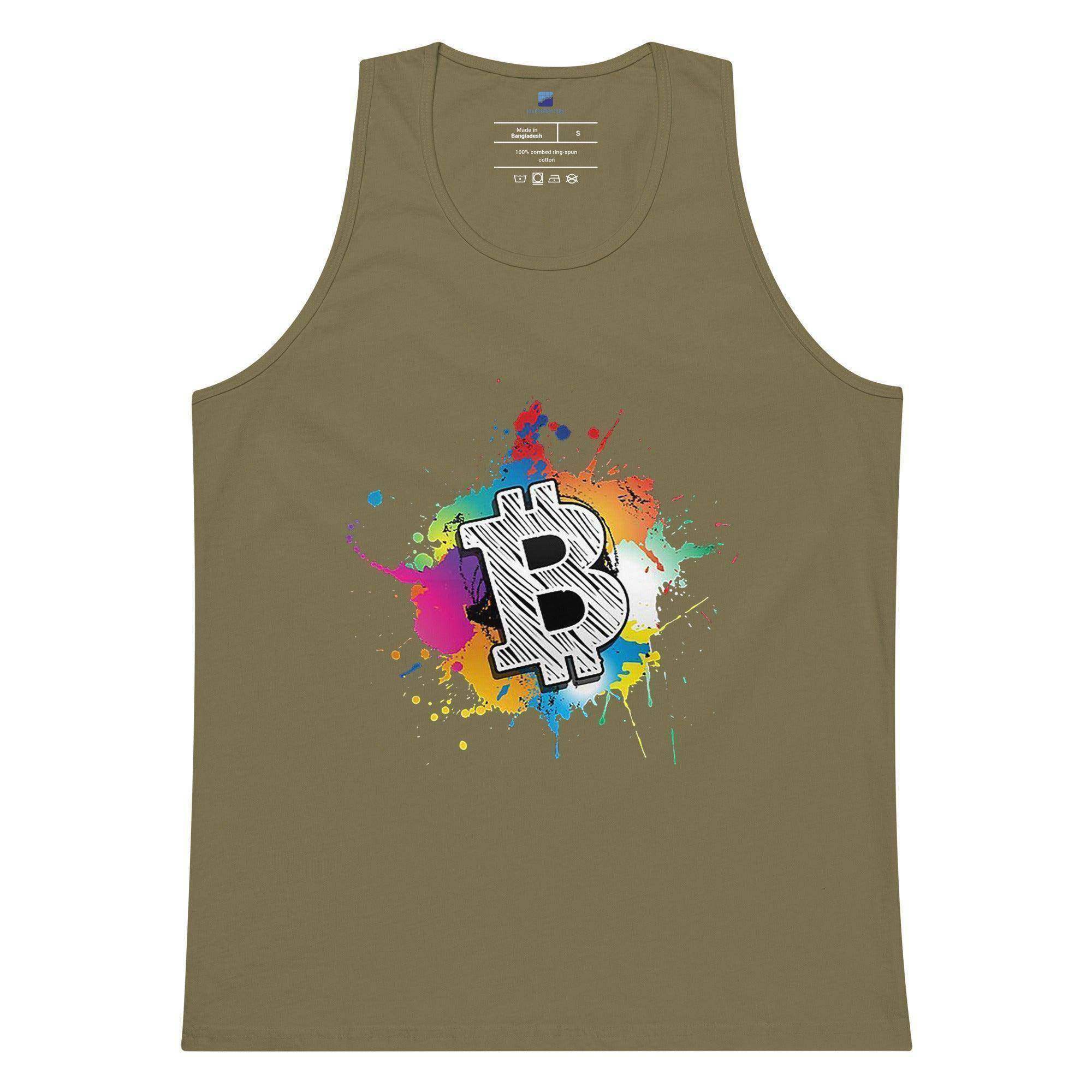 Bitcoin Color Art Splash Tank Top - InvestmenTees