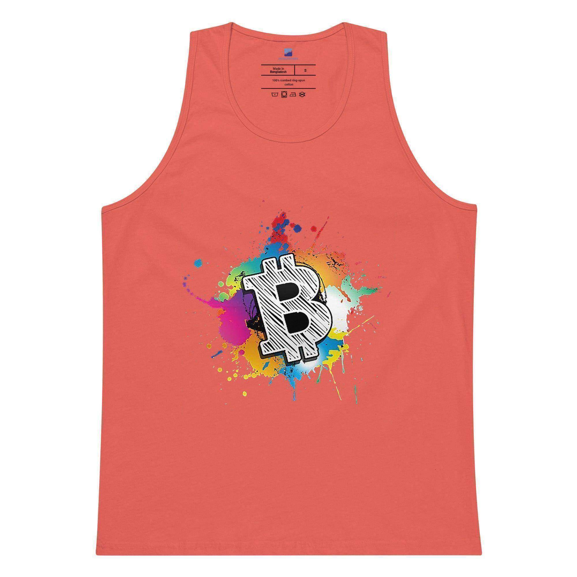 Bitcoin Color Art Splash Tank Top - InvestmenTees