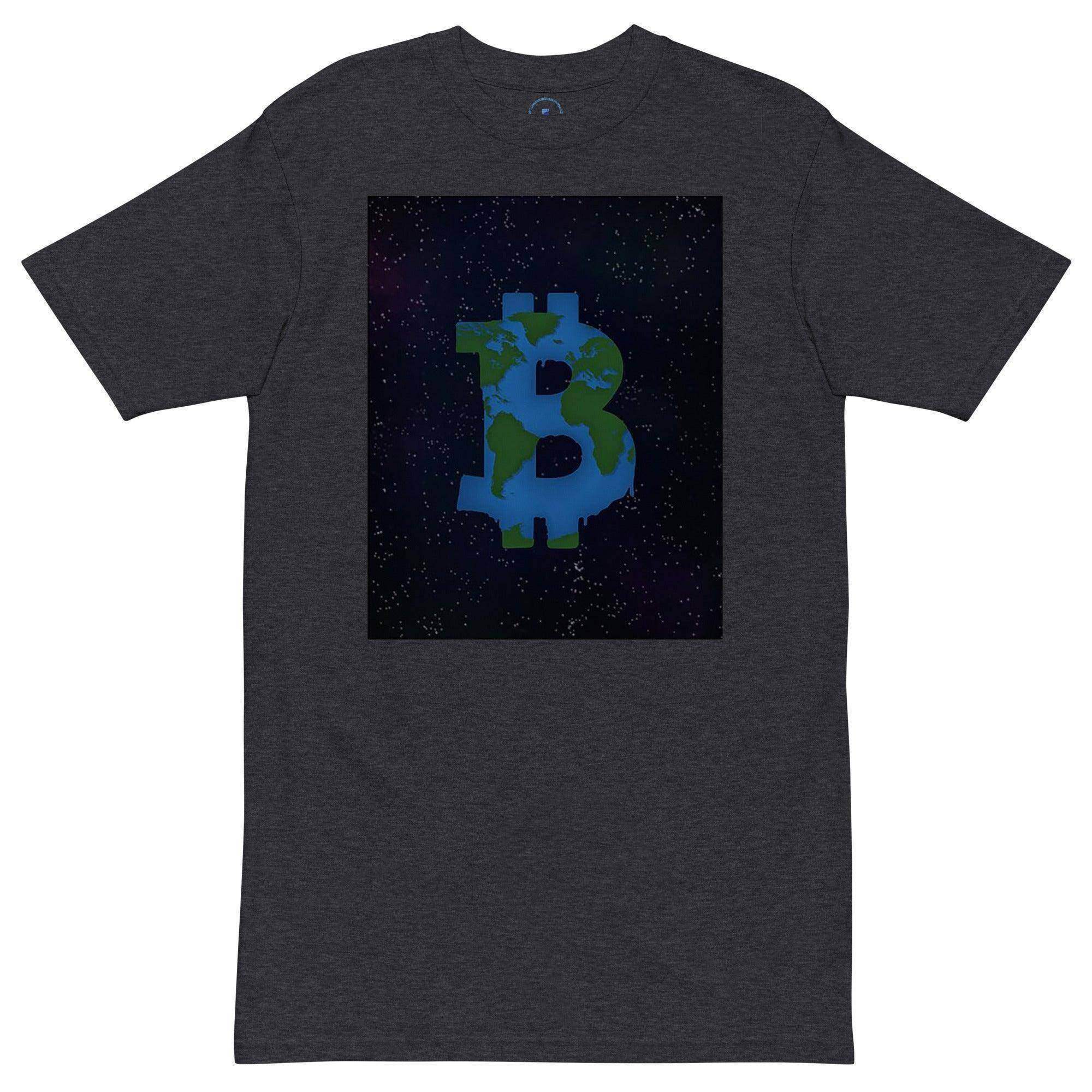 Bitcoin Earth World Art T-Shirt - InvestmenTees