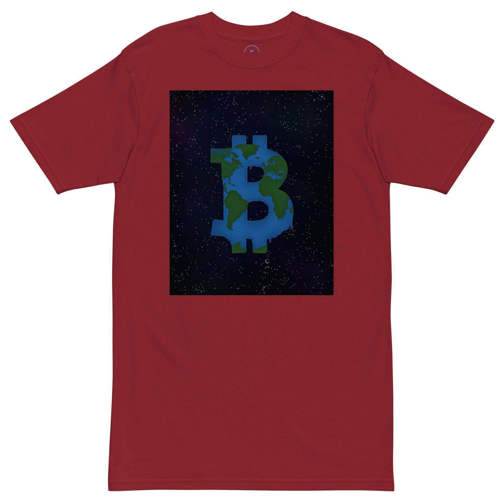 Bitcoin Earth World Art T-Shirt - InvestmenTees