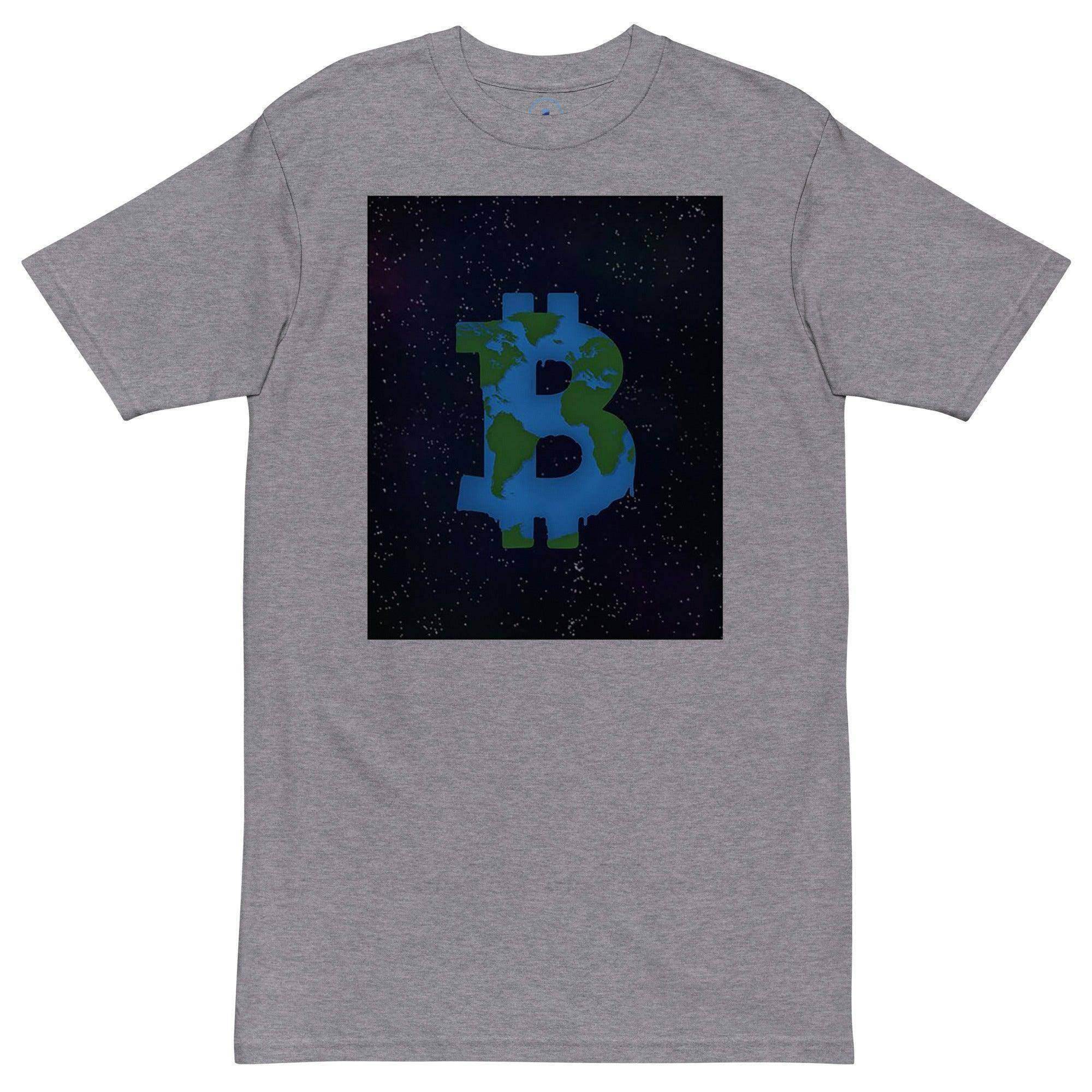 Bitcoin Earth World Art T-Shirt - InvestmenTees