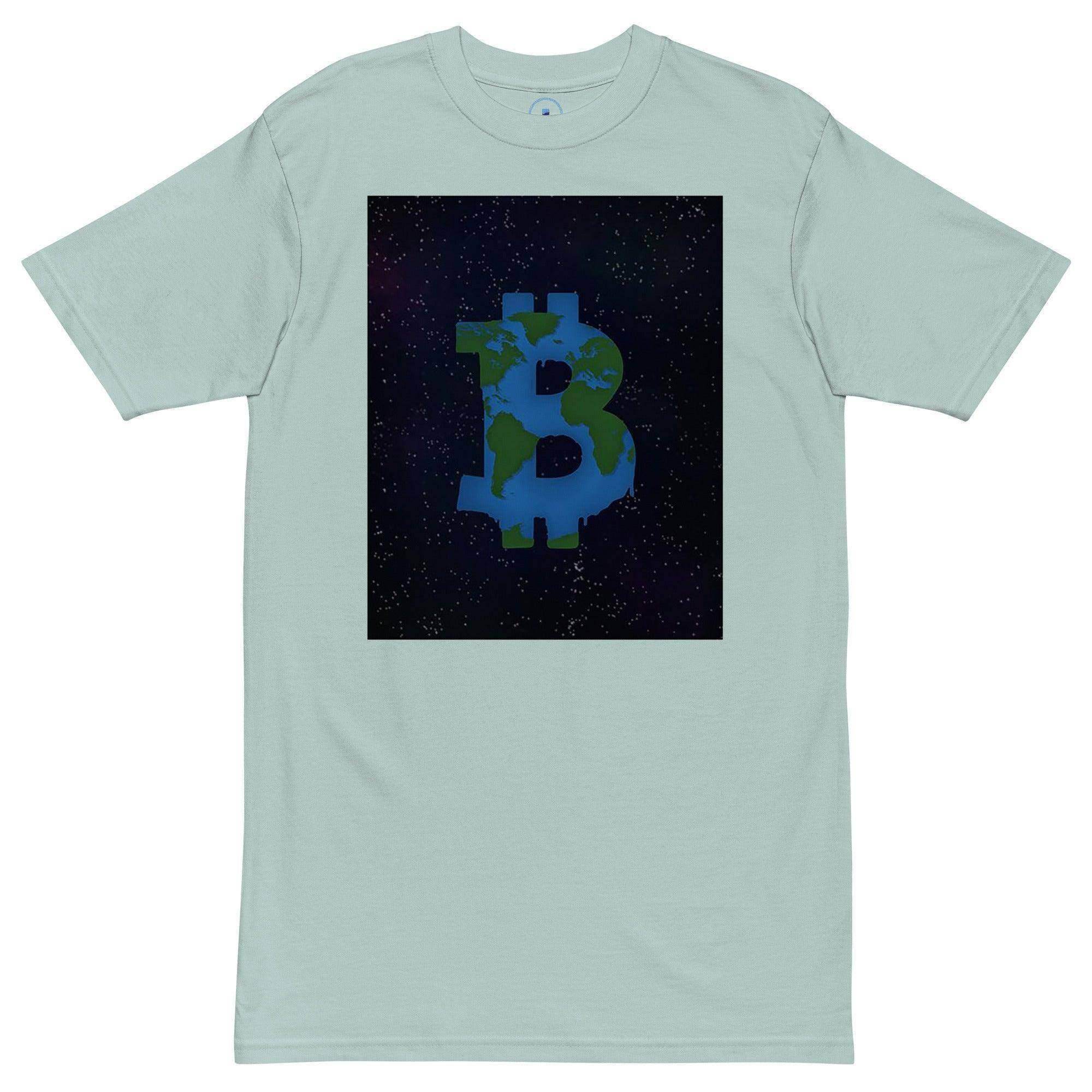 Bitcoin Earth World Art T-Shirt - InvestmenTees