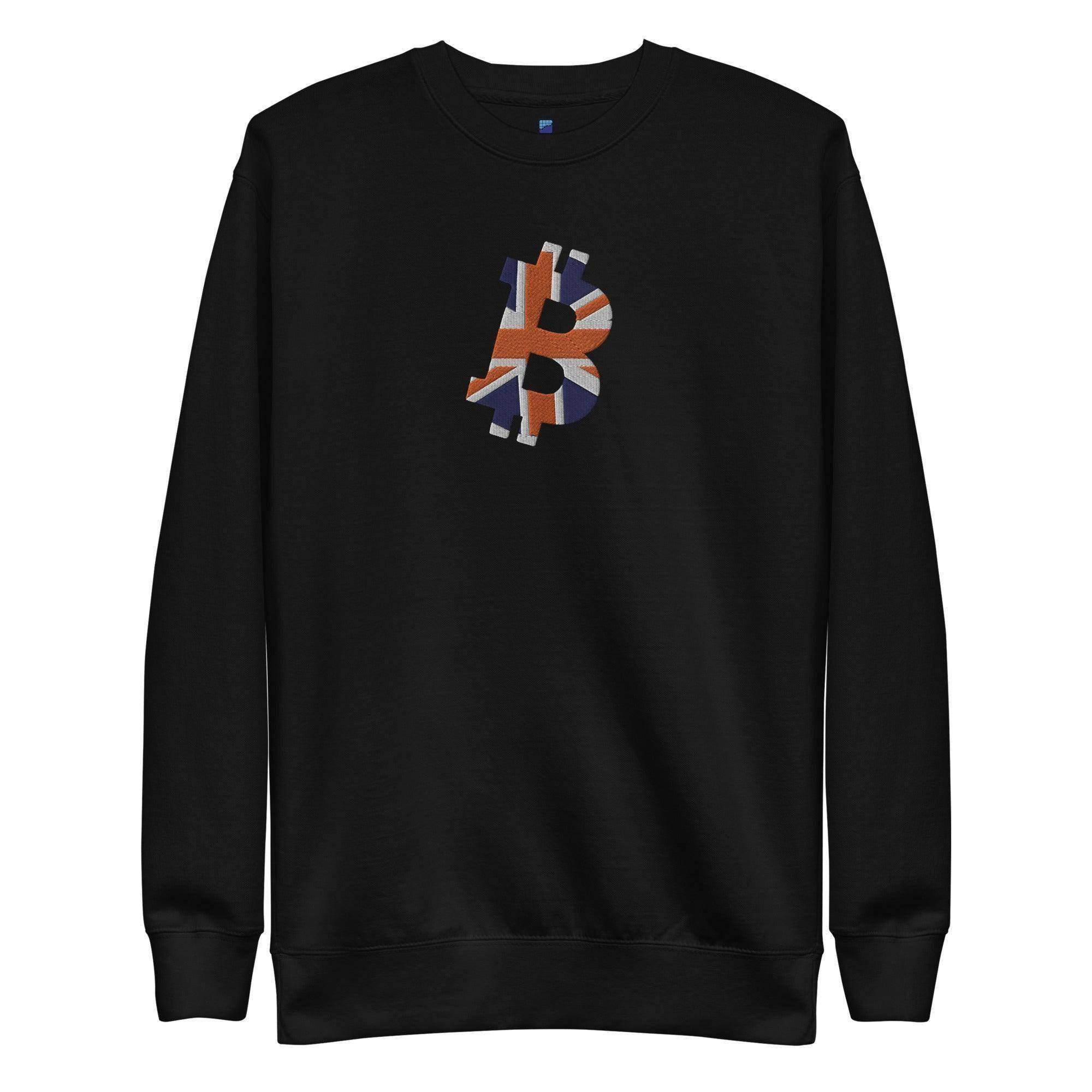 Bitcoin Great Britain Flag Sweatshirt - InvestmenTees