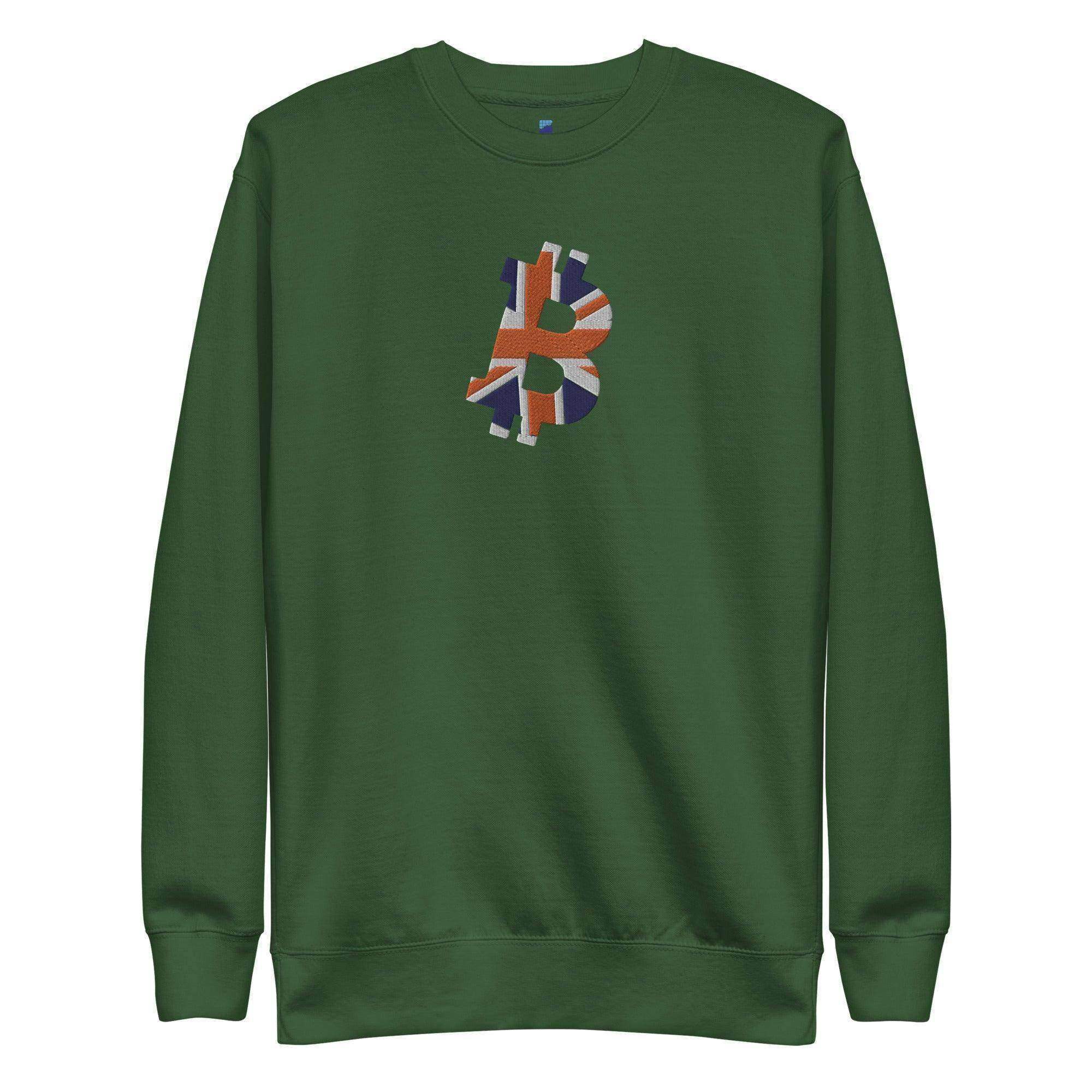 Bitcoin Great Britain Flag Sweatshirt - InvestmenTees