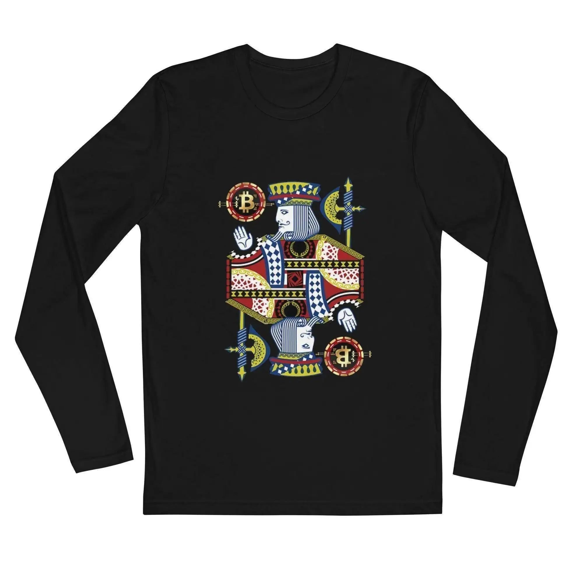 Bitcoin King Card Long Sleeve T-Shirt - InvestmenTees