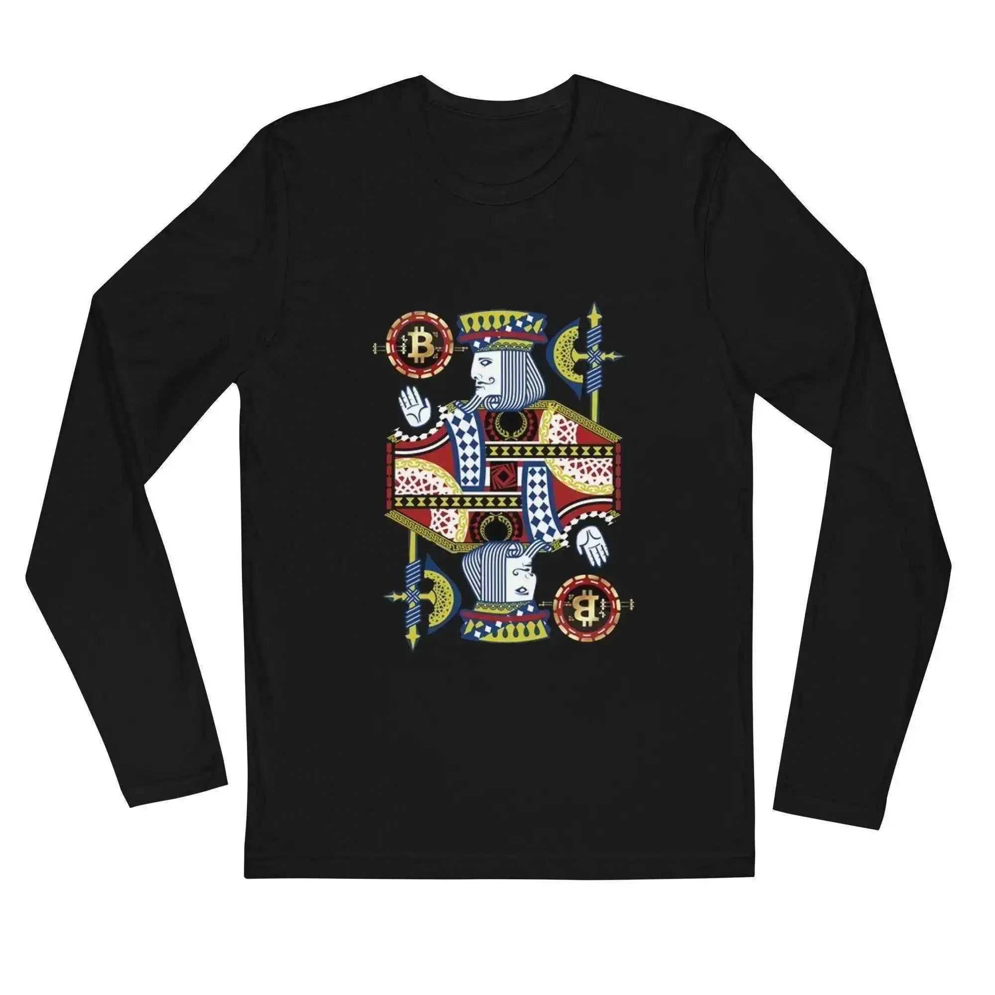 Bitcoin King Card Long Sleeve T-Shirt - InvestmenTees
