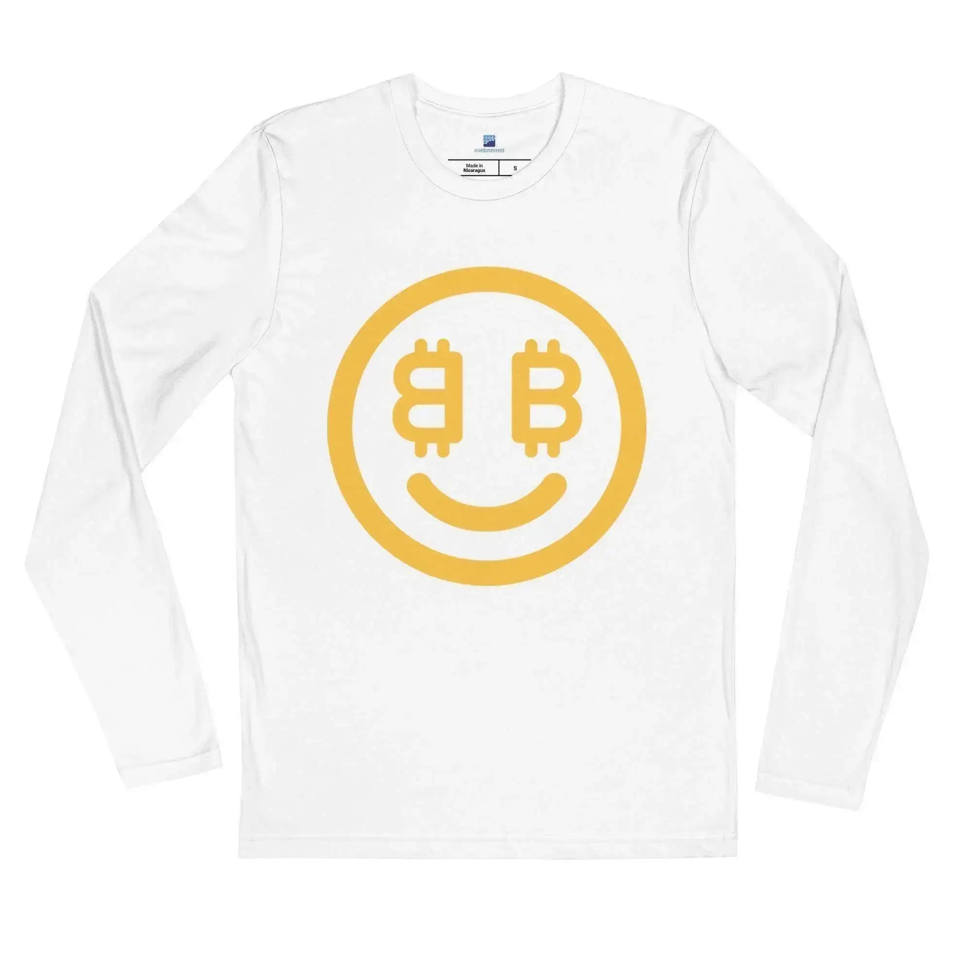 Bitcoin Smiley Face Long Sleeve T-Shirt - InvestmenTees
