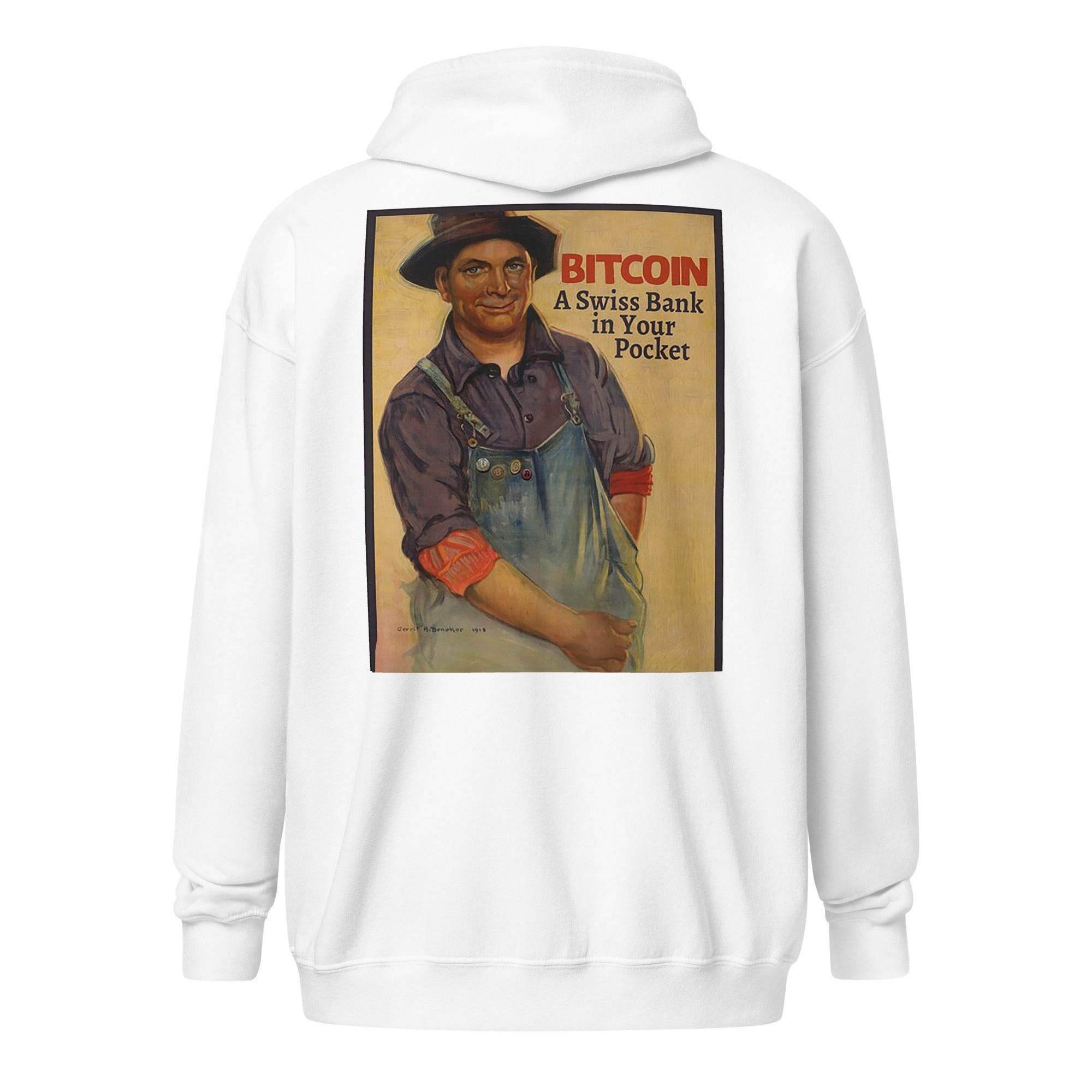 Bitcoin Swiss Bank Zip Up Hoodie - InvestmenTees