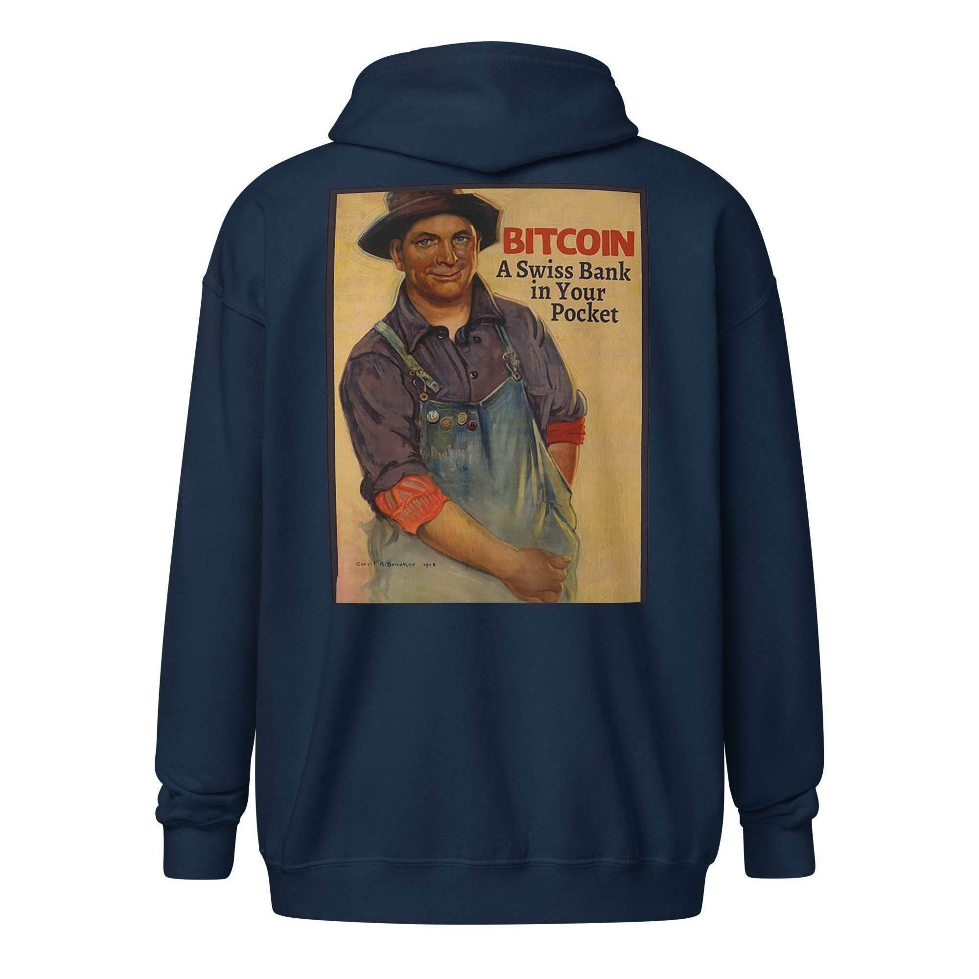 Bitcoin Swiss Bank Zip Up Hoodie - InvestmenTees