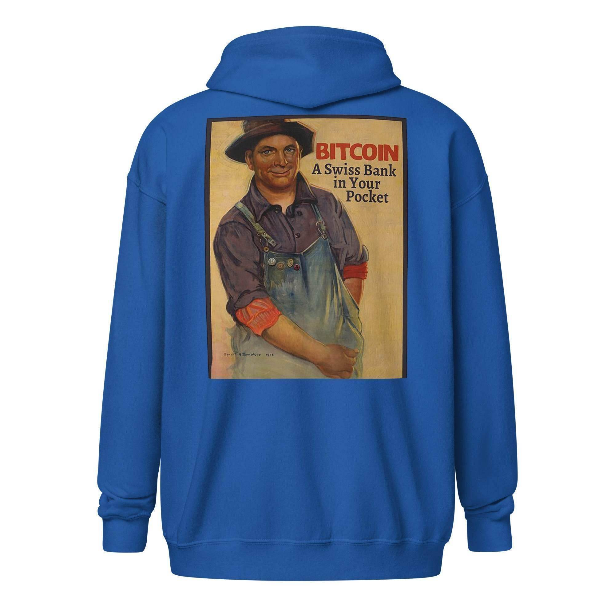 Bitcoin Swiss Bank Zip Up Hoodie - InvestmenTees