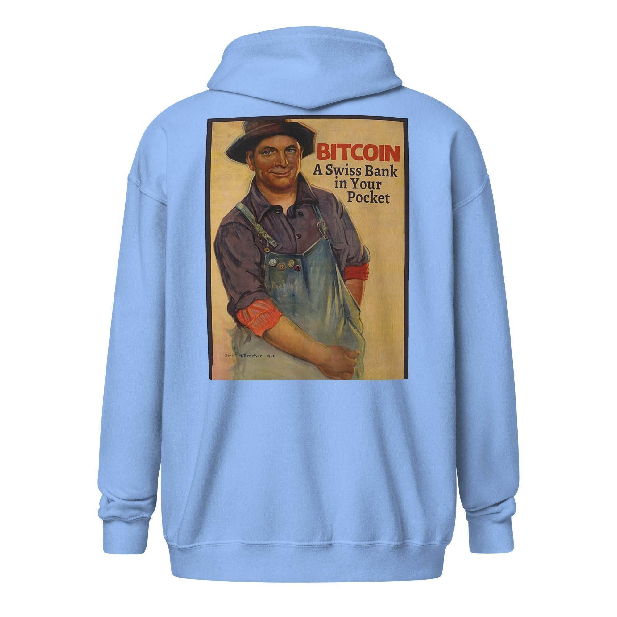 Bitcoin Swiss Bank Zip Up Hoodie - InvestmenTees