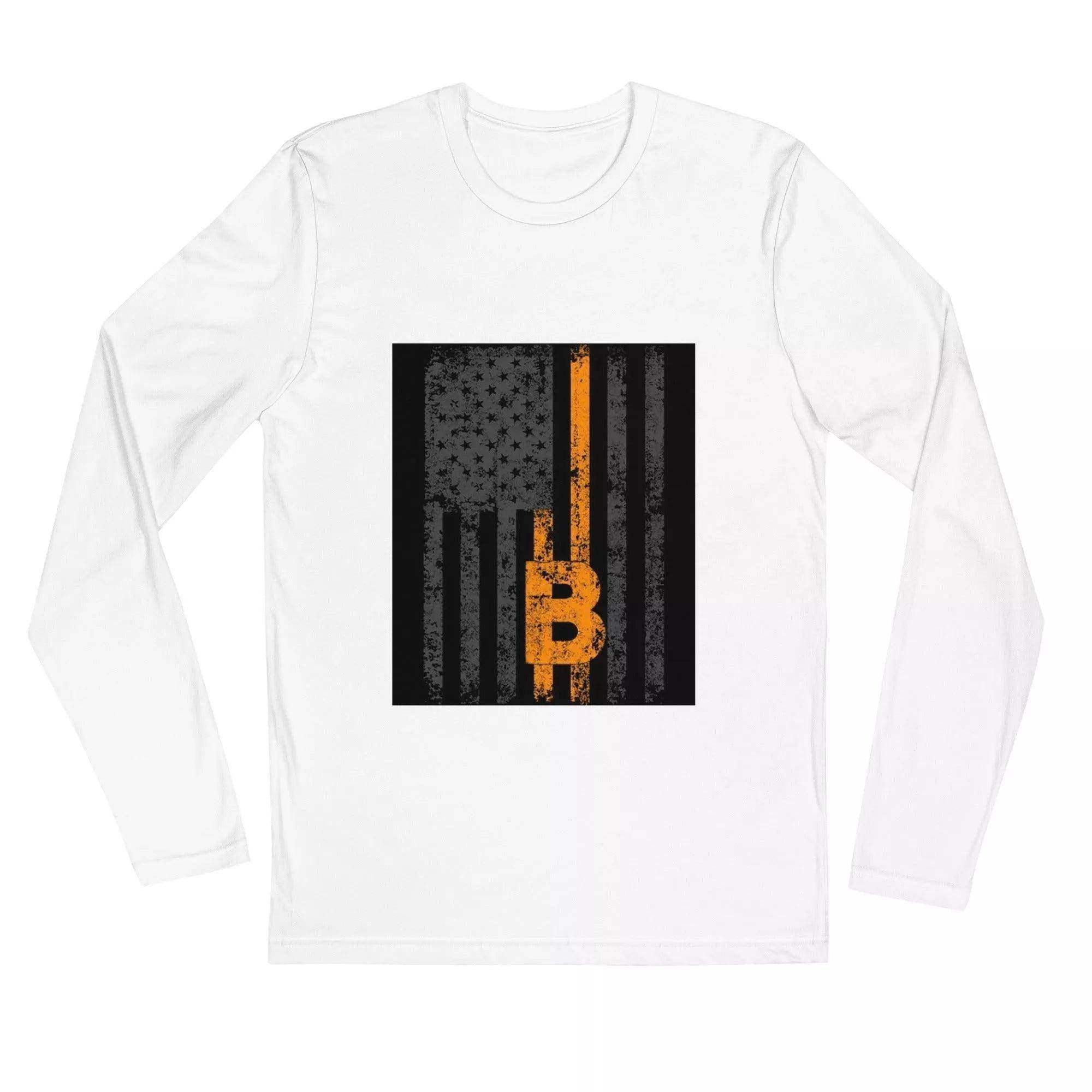 Bitcoin USA Flag Long Sleeve T-Shirt - InvestmenTees