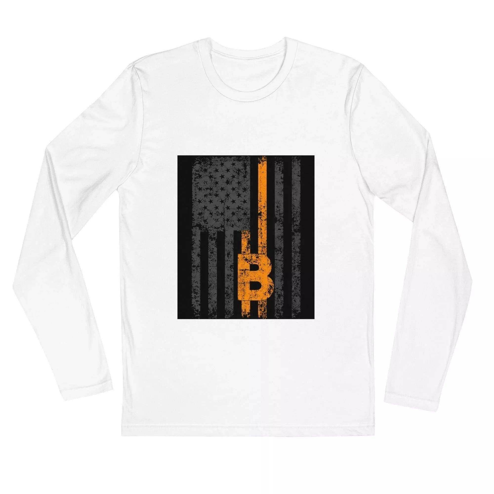 Bitcoin USA Flag Long Sleeve T-Shirt - InvestmenTees