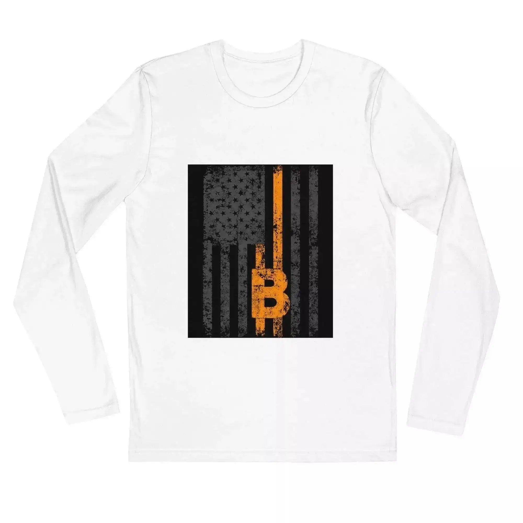 Bitcoin USA Flag Long Sleeve T-Shirt - InvestmenTees
