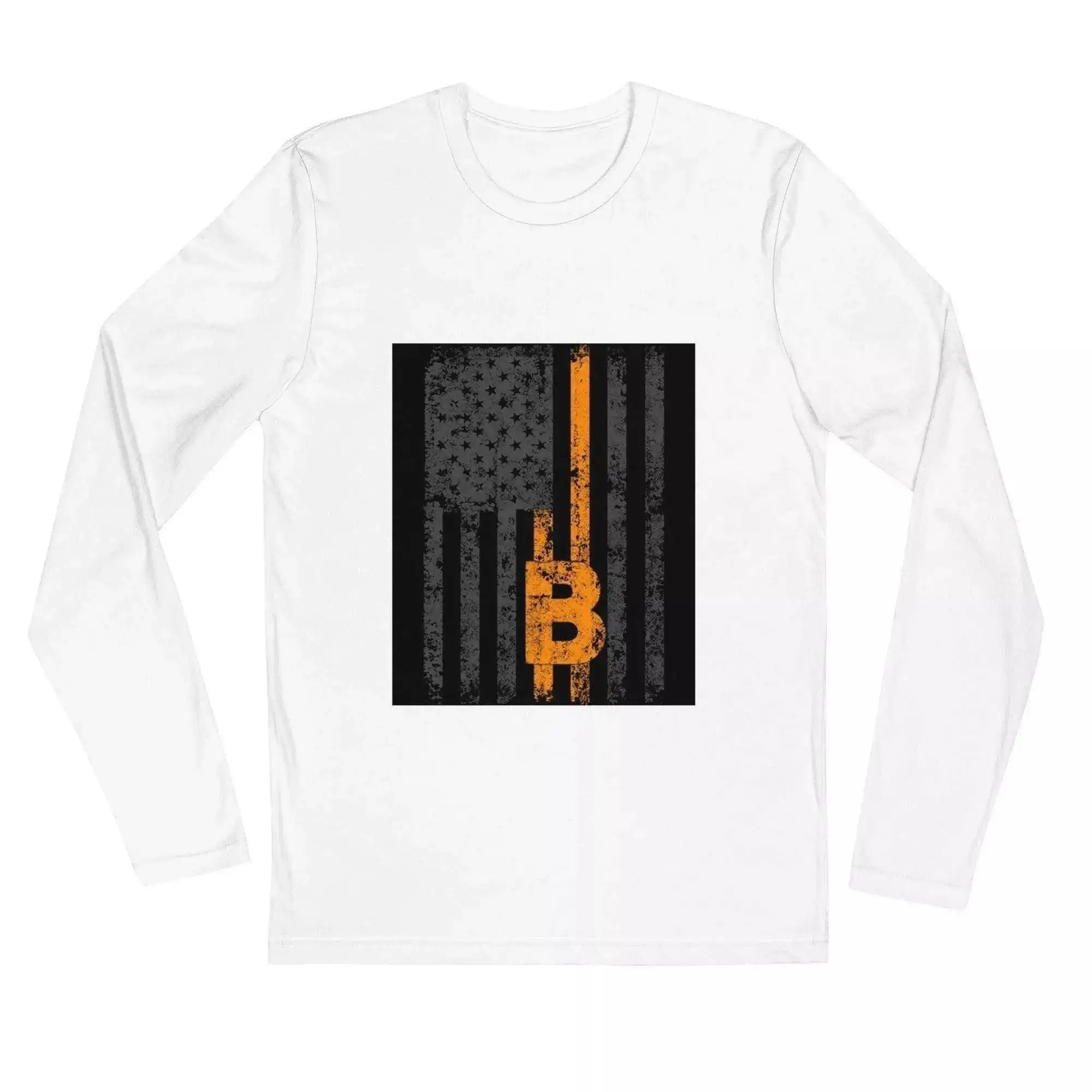 Bitcoin USA Flag Long Sleeve T-Shirt - InvestmenTees
