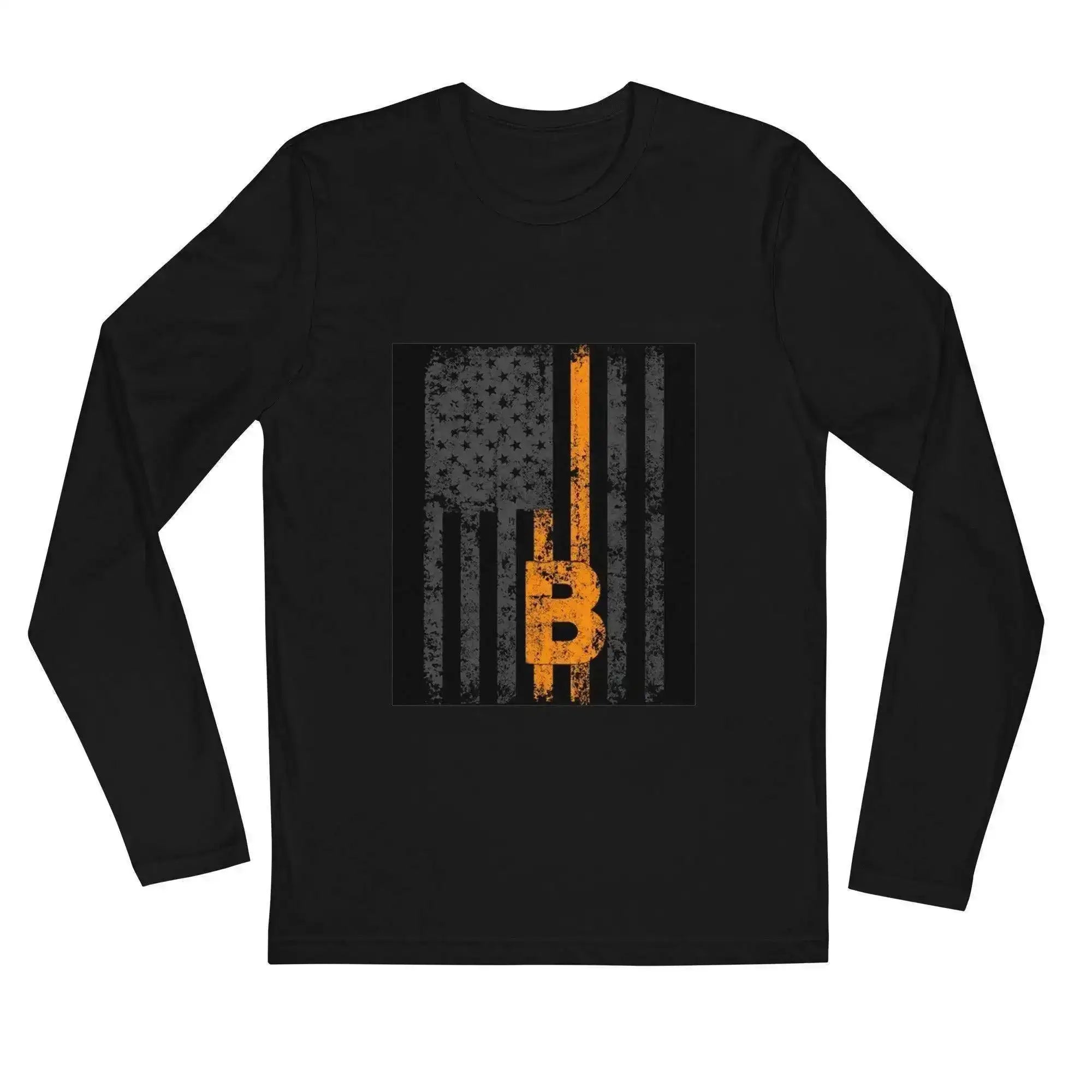 Bitcoin USA Flag Long Sleeve T-Shirt - InvestmenTees
