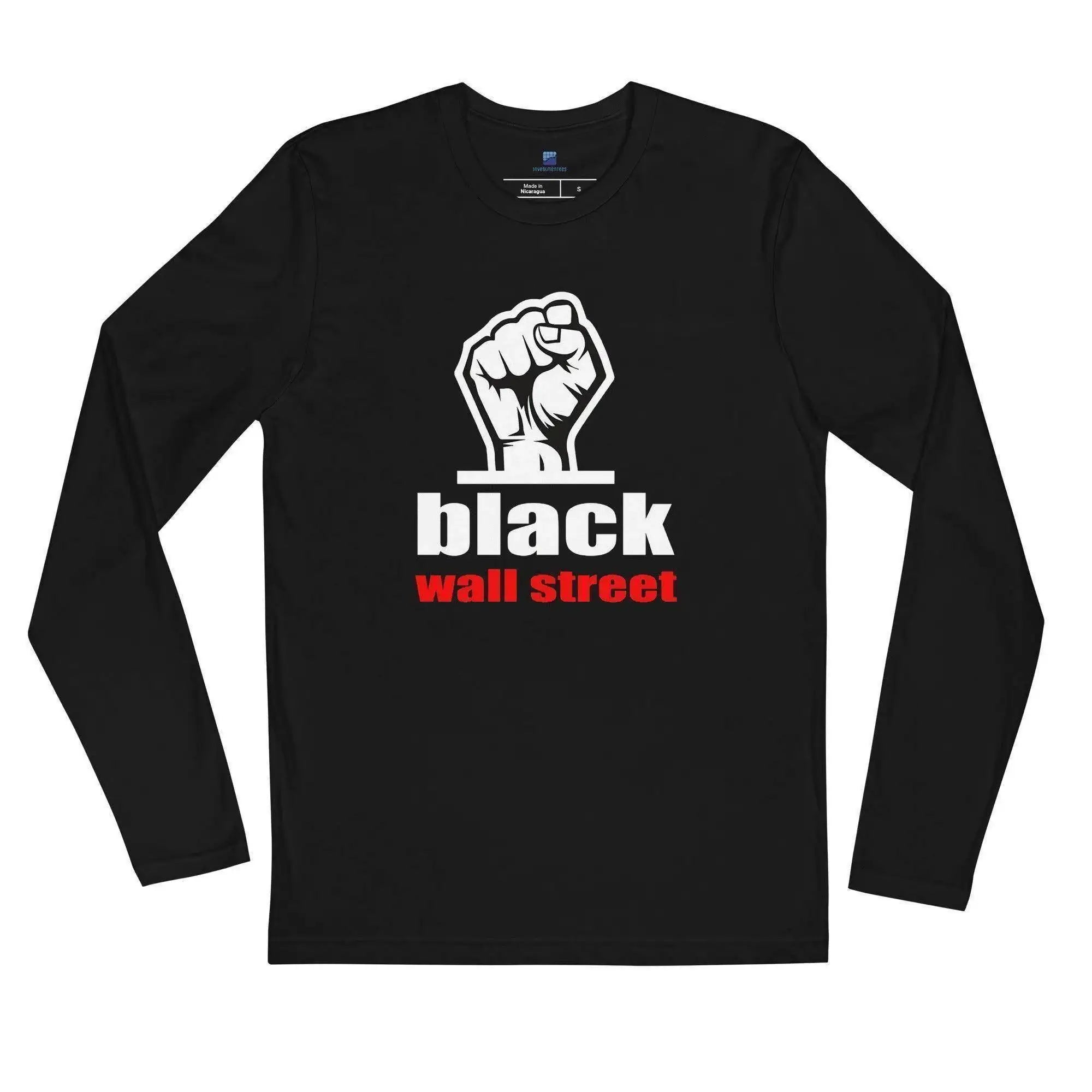 Black Wall Street Fist Long Sleeve T-Shirt - InvestmenTees