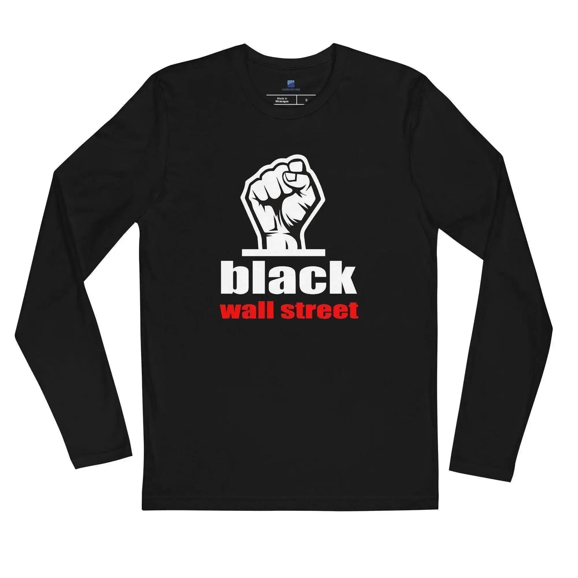 Black Wall Street Fist Long Sleeve T-Shirt - InvestmenTees