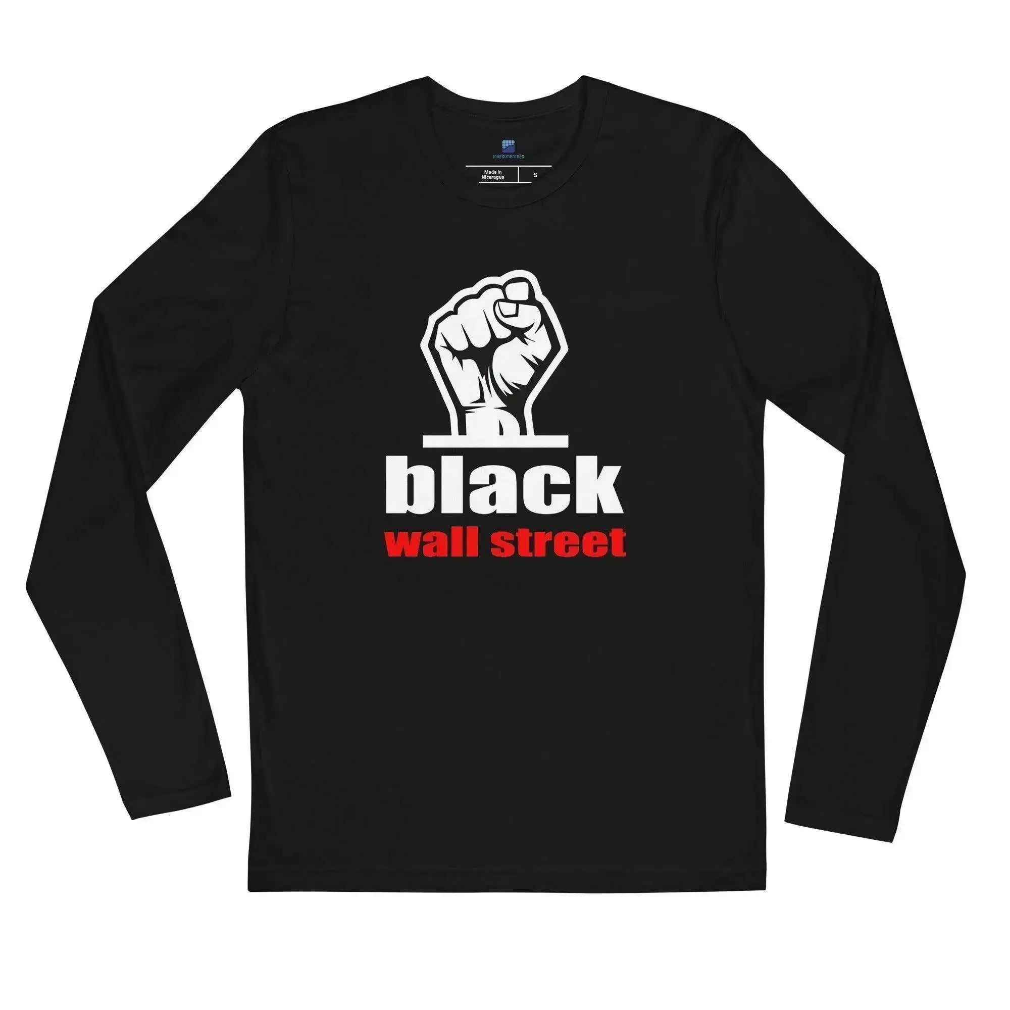 Black Wall Street Fist Long Sleeve T-Shirt - InvestmenTees