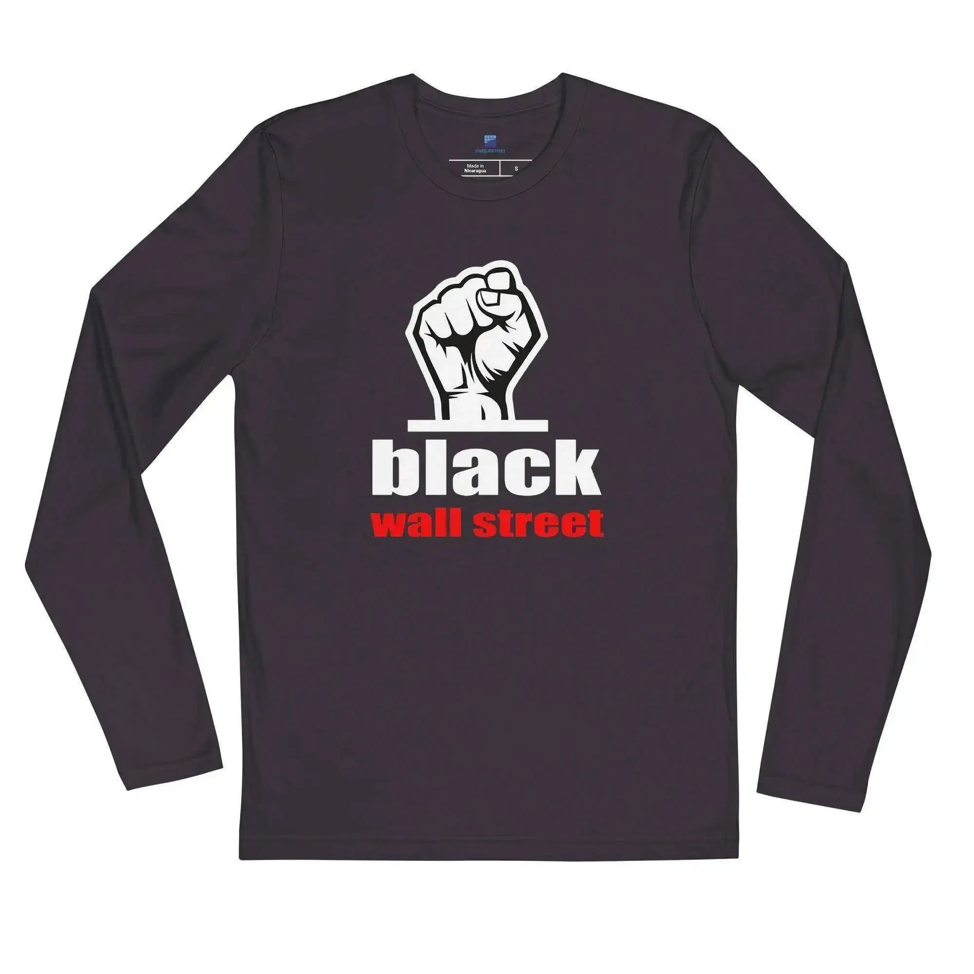 Black Wall Street Fist Long Sleeve T-Shirt - InvestmenTees