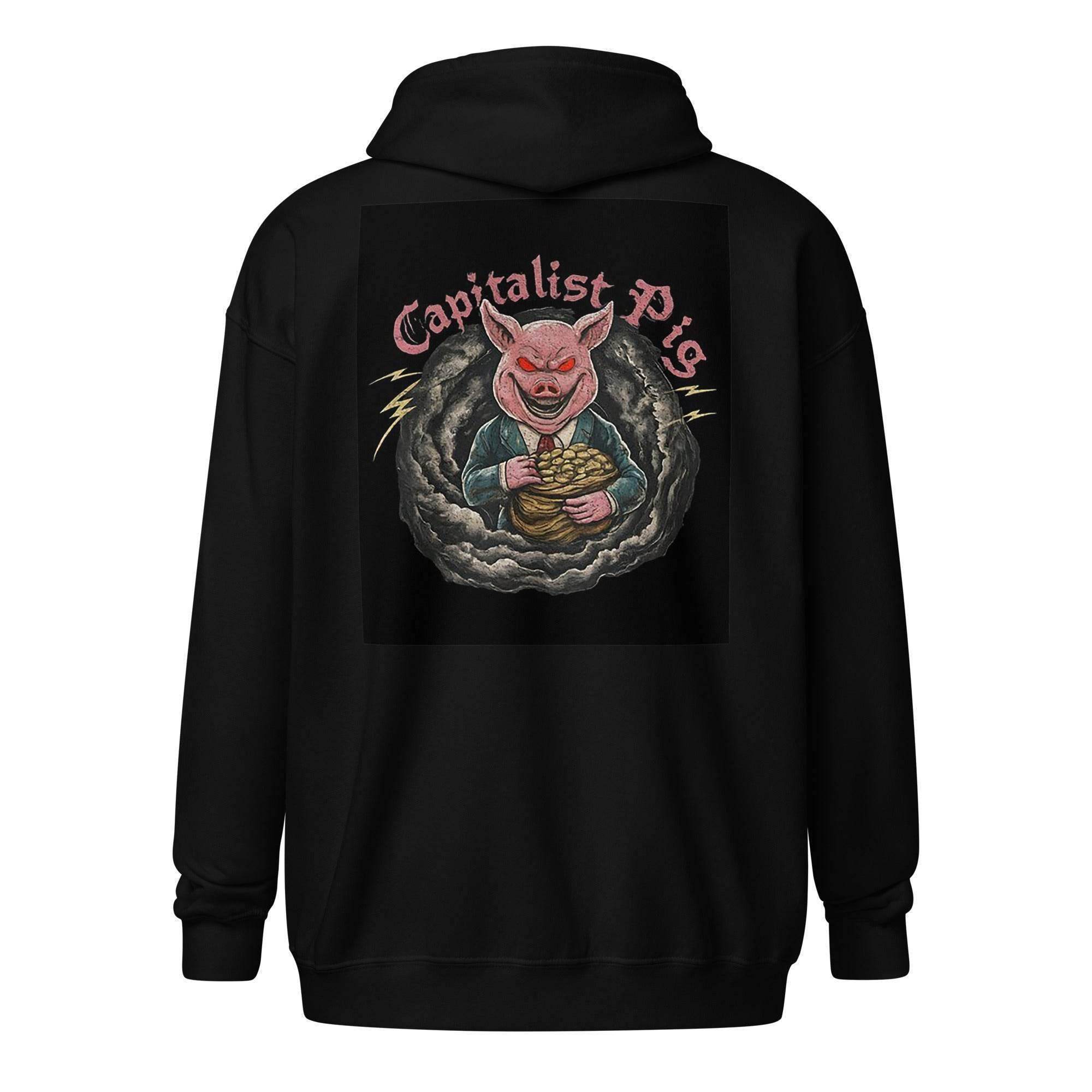 Capitalist Pig Zip Up Hoodie - InvestmenTees
