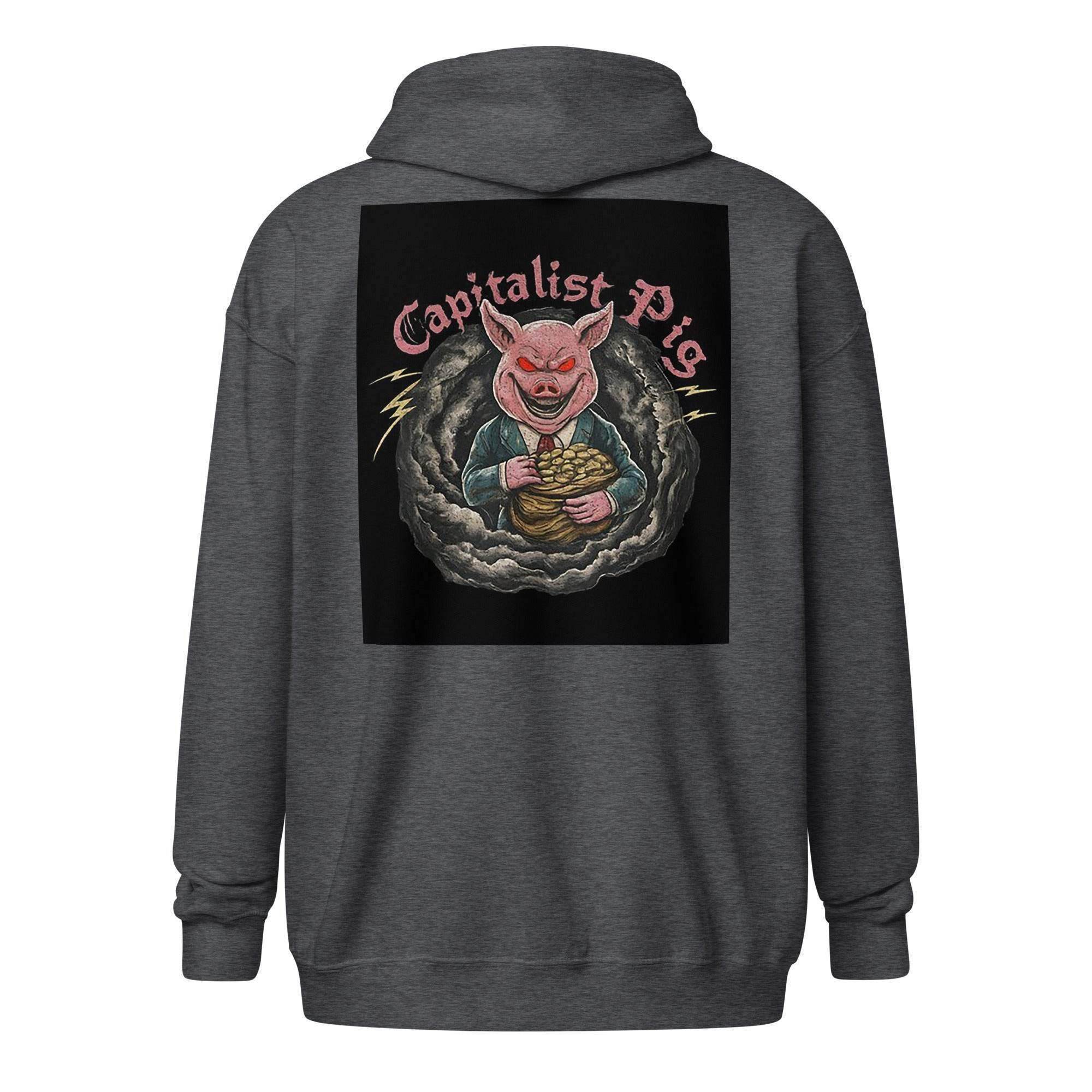 Capitalist Pig Zip Up Hoodie - InvestmenTees