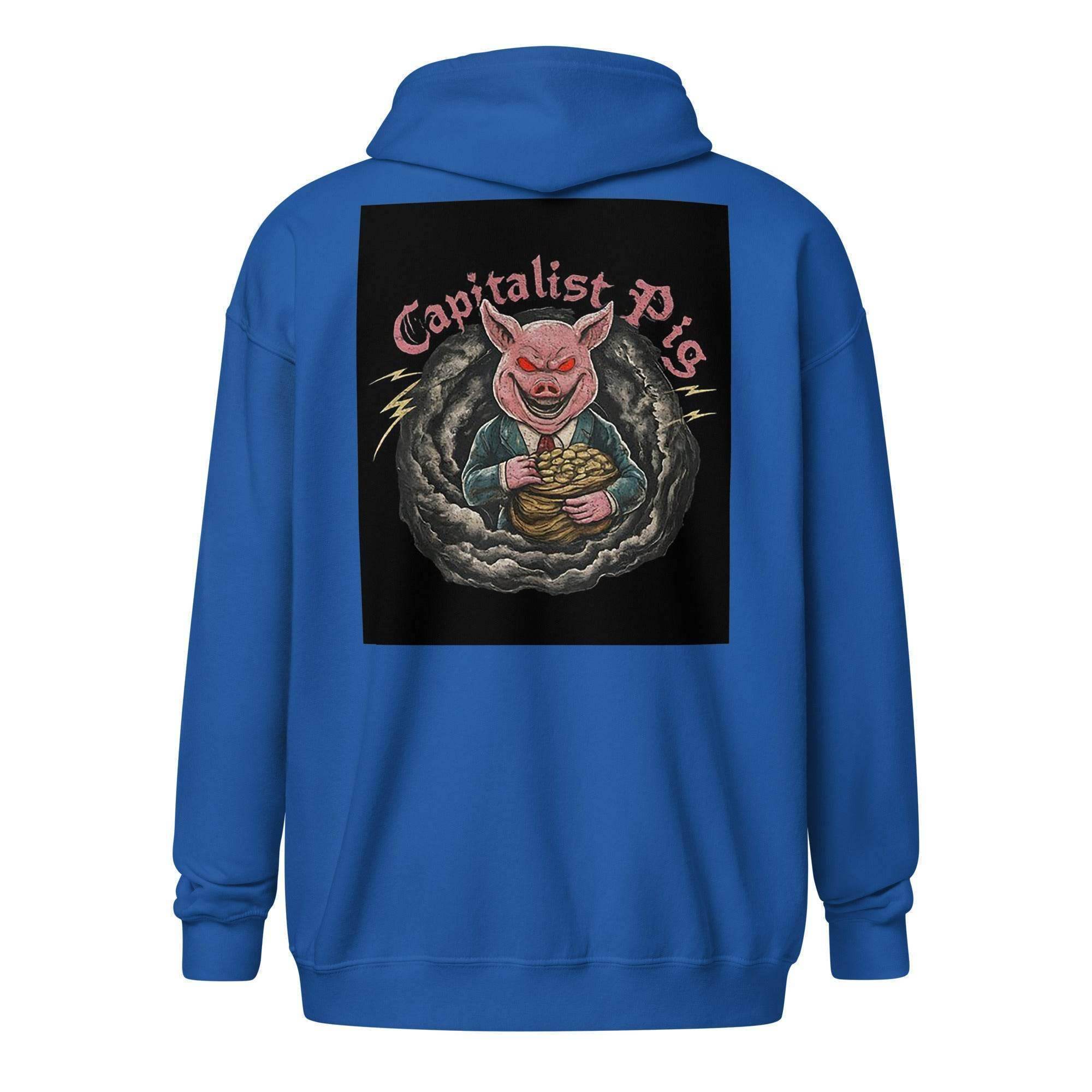 Capitalist Pig Zip Up Hoodie - InvestmenTees