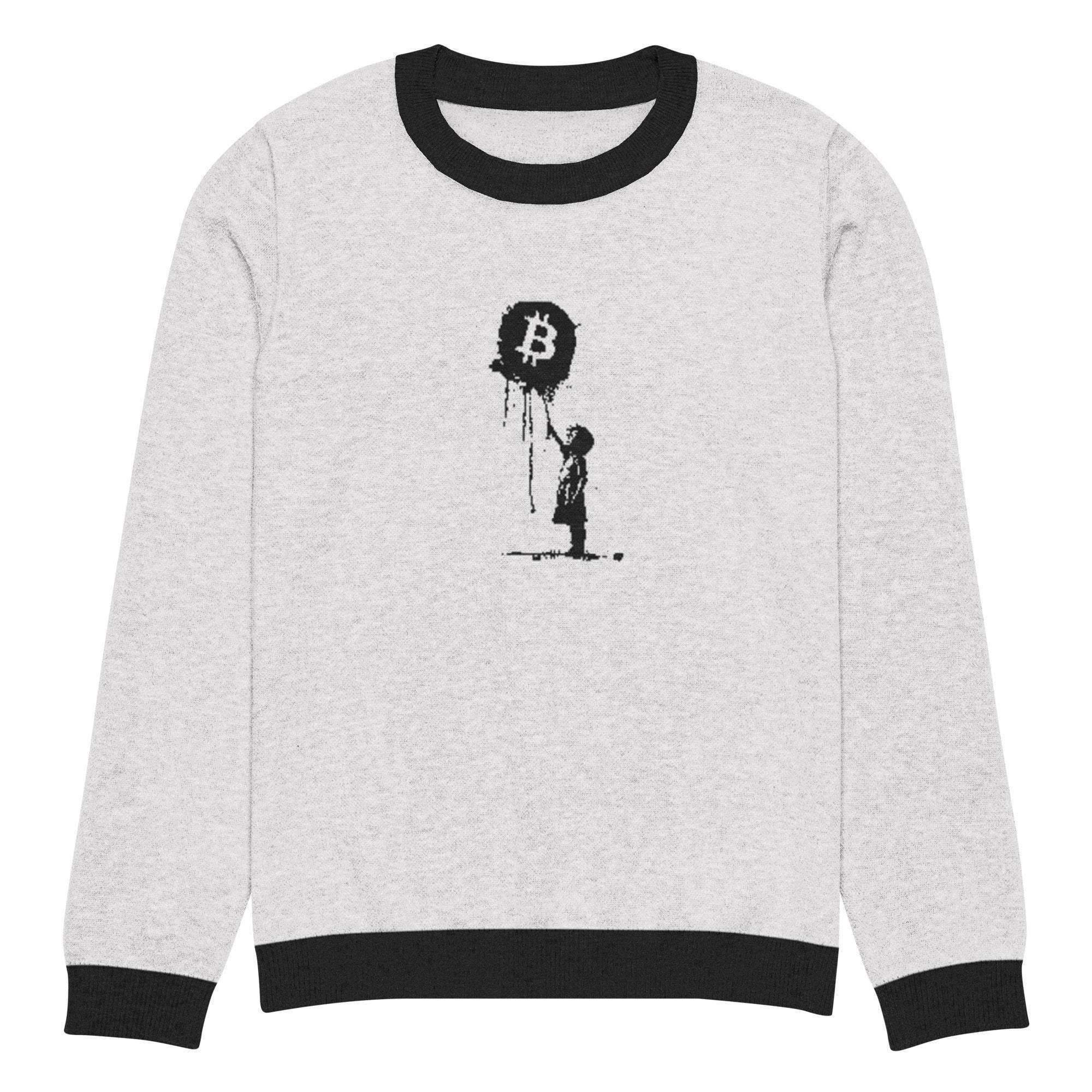 Bitcoin Floats Knitted Crew Sweater - InvestmenTees