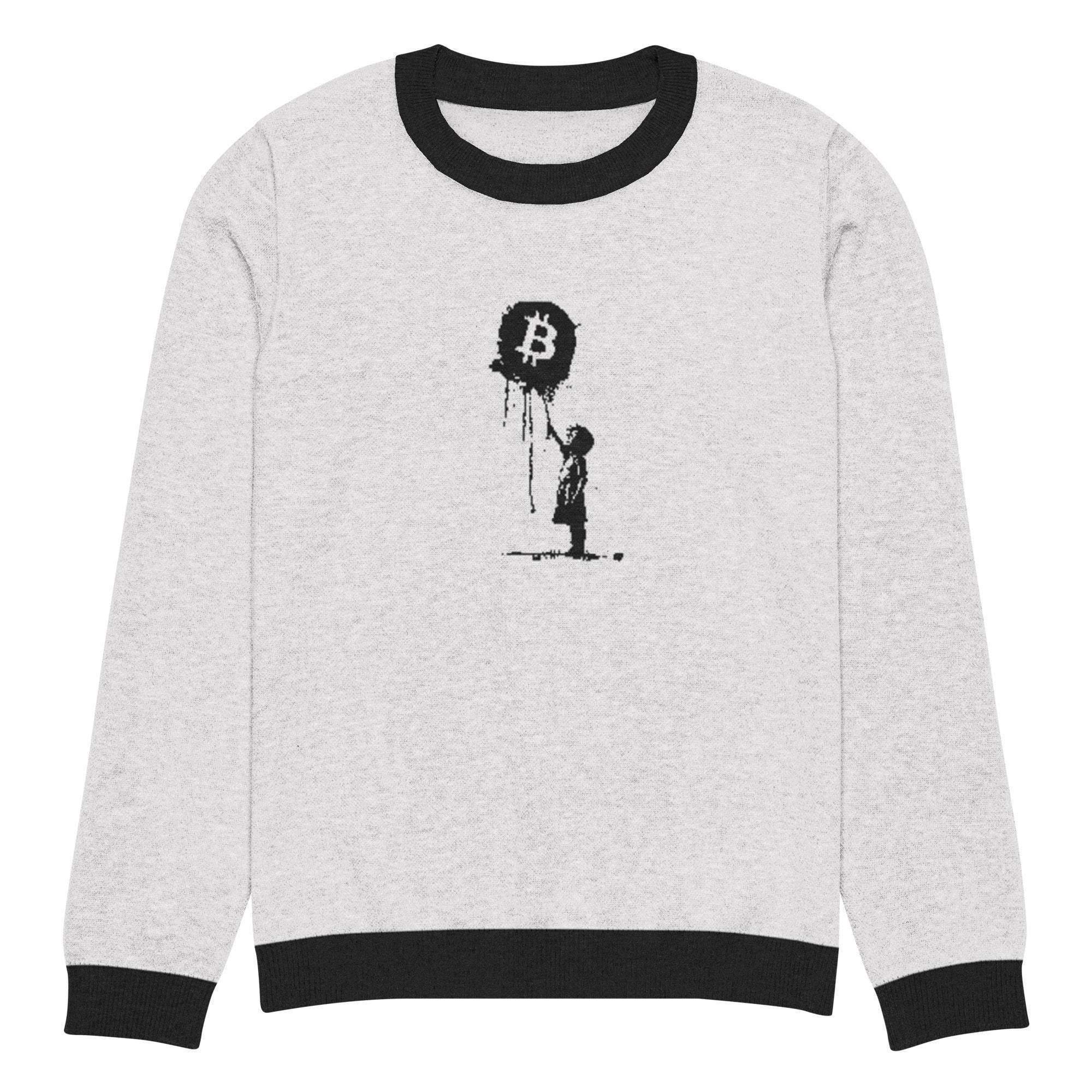 Bitcoin Floats Knitted Crew Sweater - InvestmenTees