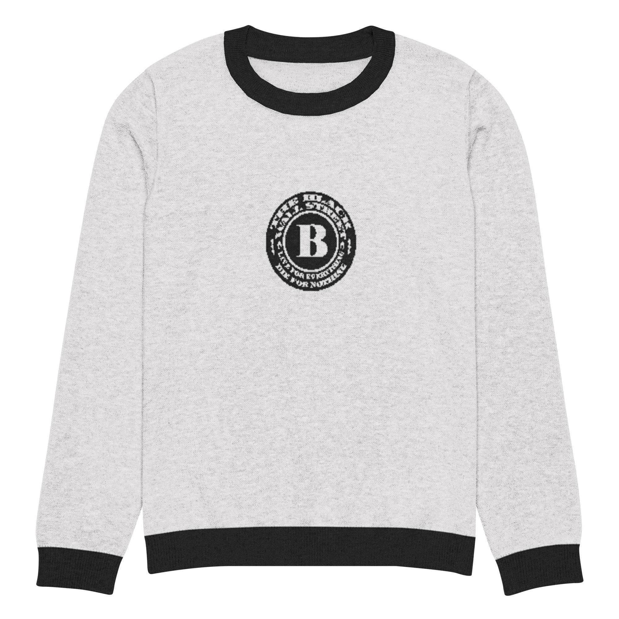 Black Wall Street Crew Knitted Sweater - InvestmenTees
