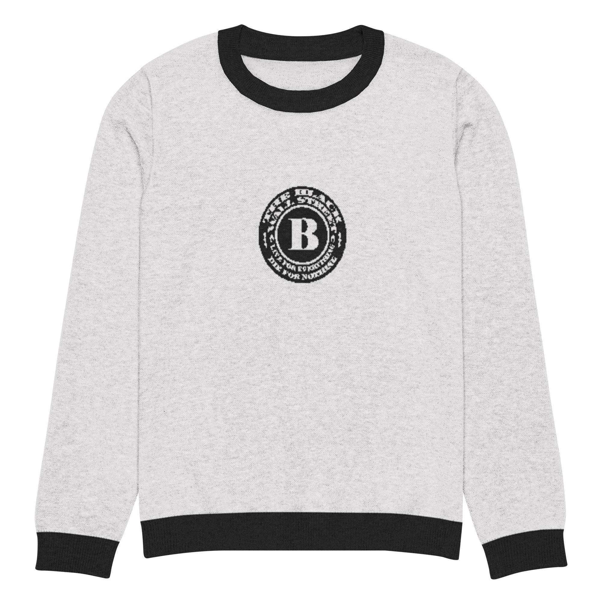 Black Wall Street Crew Knitted Sweater - InvestmenTees