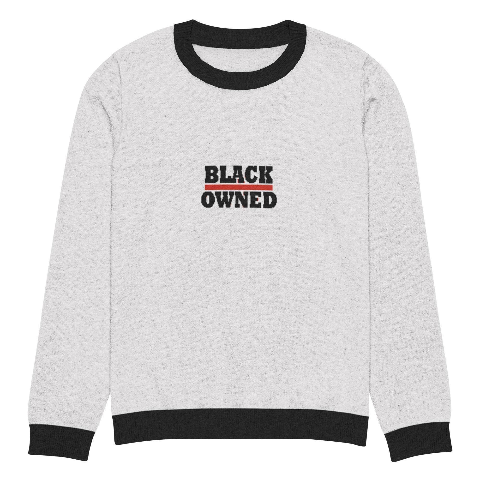 Black Owned Crew Knitted Sweater - InvestmenTees