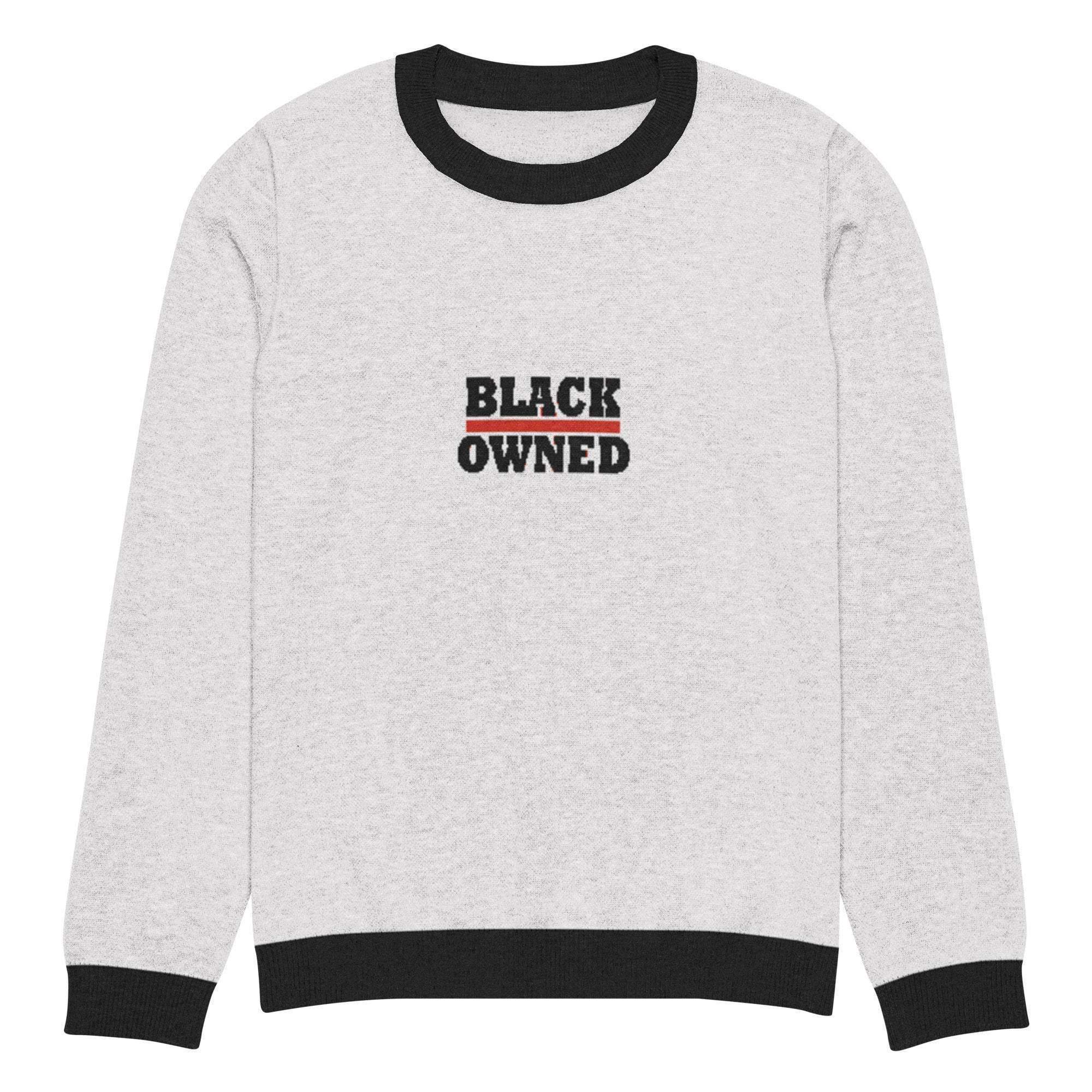 Black Owned Crew Knitted Sweater - InvestmenTees