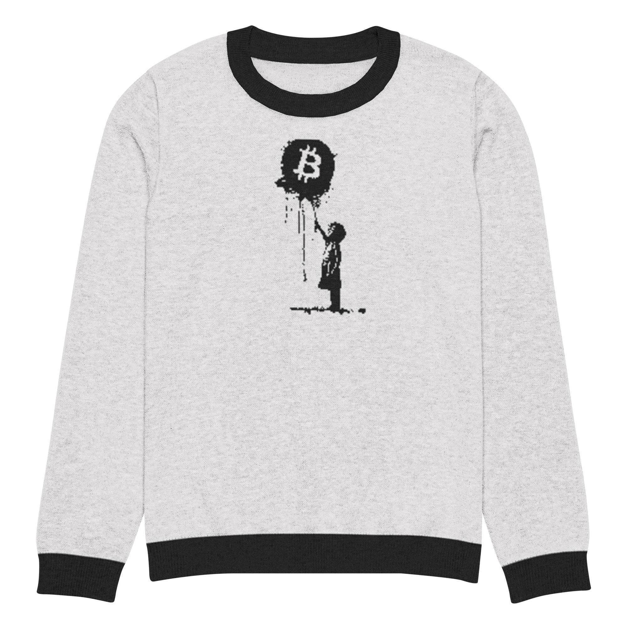 Bitcoin Floats Knitted Crew Sweater - InvestmenTees