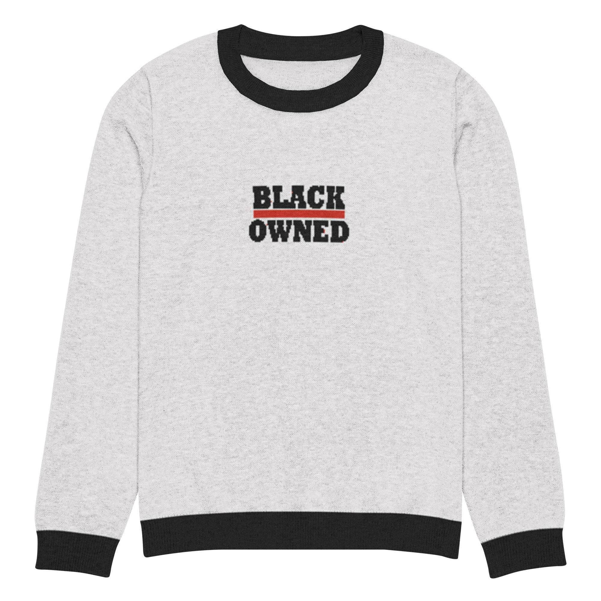 Black Owned Crew Knitted Sweater - InvestmenTees