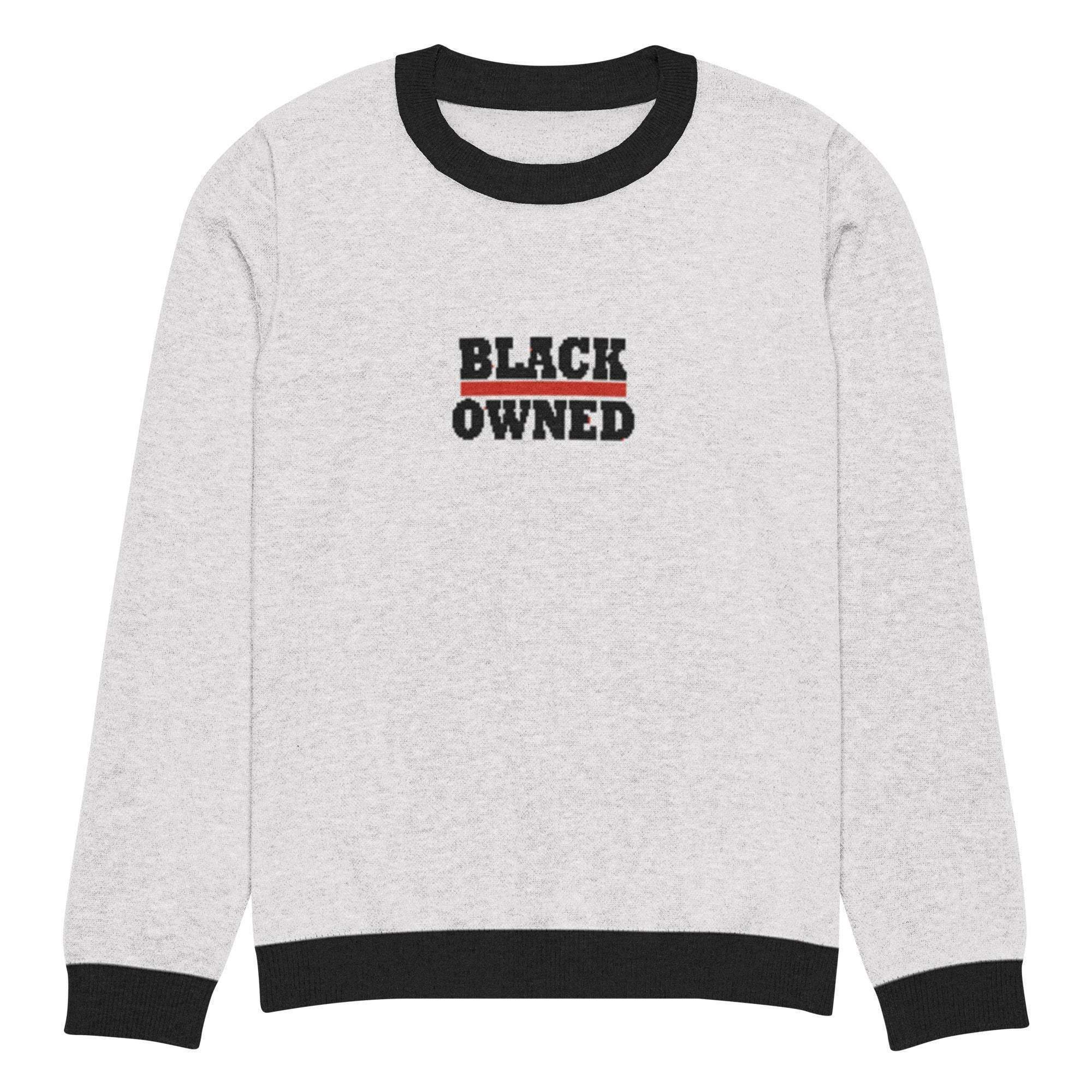 Black Owned Crew Knitted Sweater - InvestmenTees