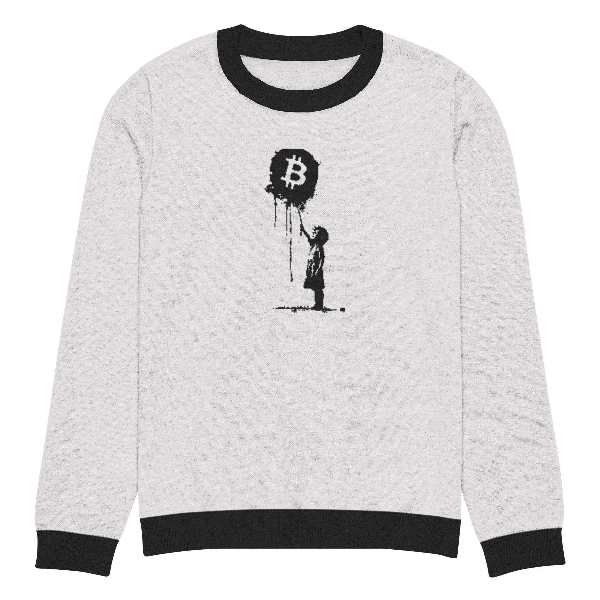 Bitcoin Floats Knitted Crew Sweater - InvestmenTees