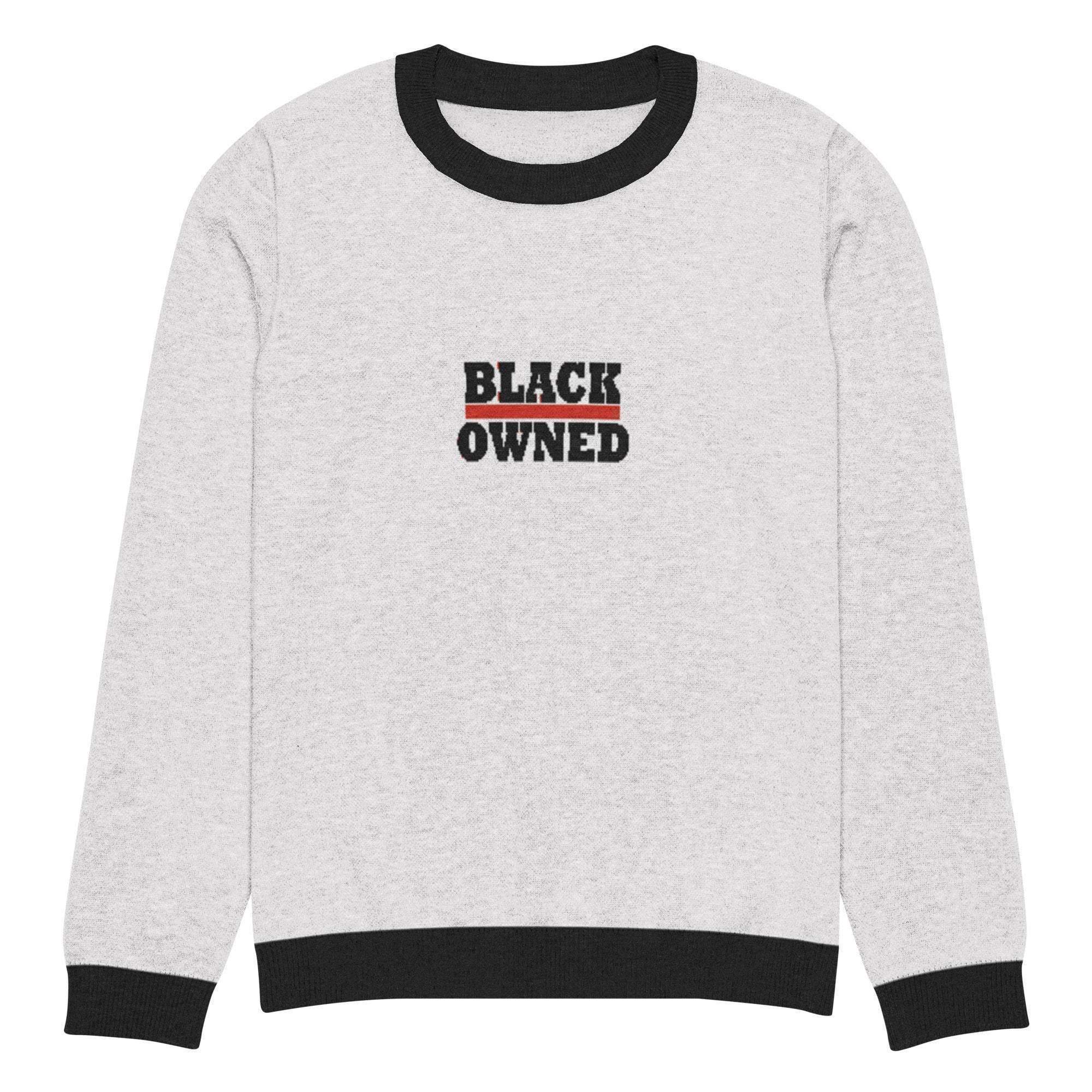 Black Owned Crew Knitted Sweater - InvestmenTees
