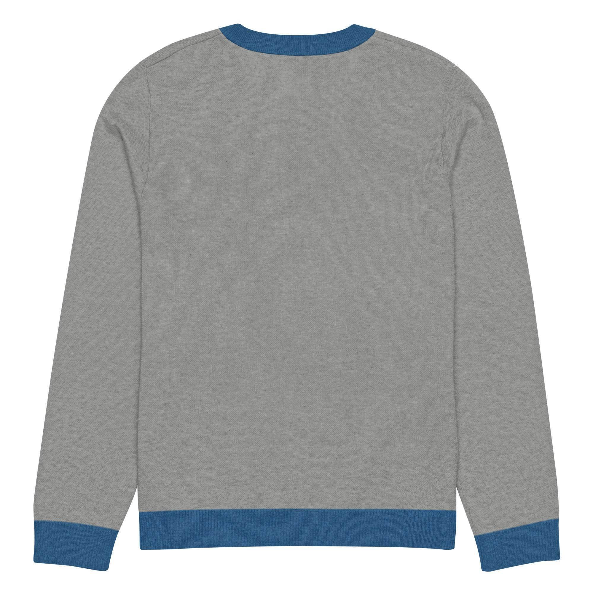 White Bitcoin Chain Knitted Crew Sweater - InvestmenTees