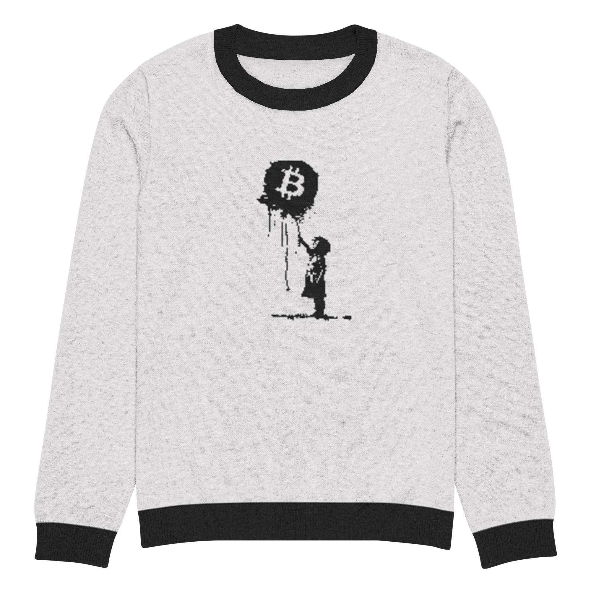 Bitcoin Floats Knitted Crew Sweater - InvestmenTees