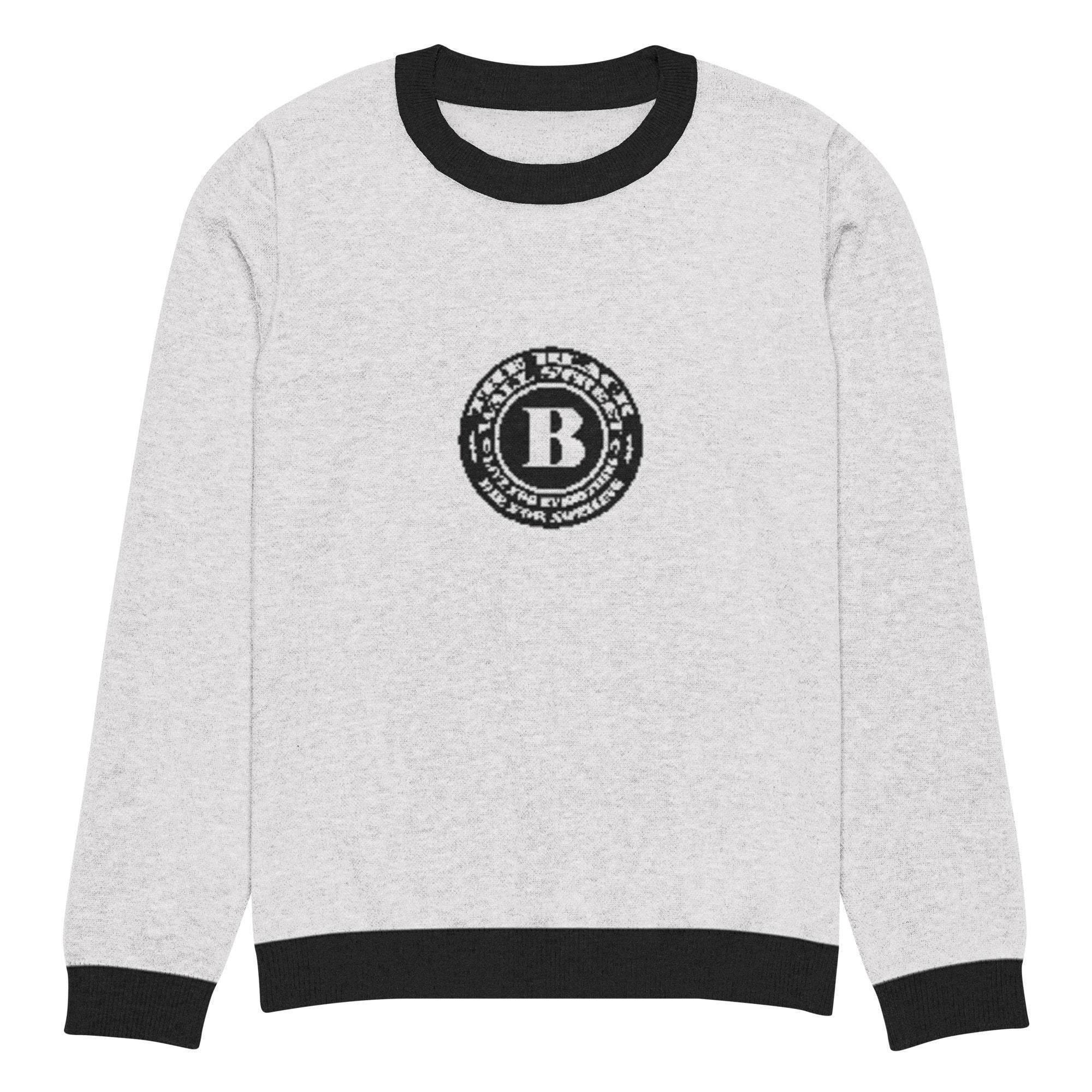 Black Wall Street Crew Knitted Sweater - InvestmenTees